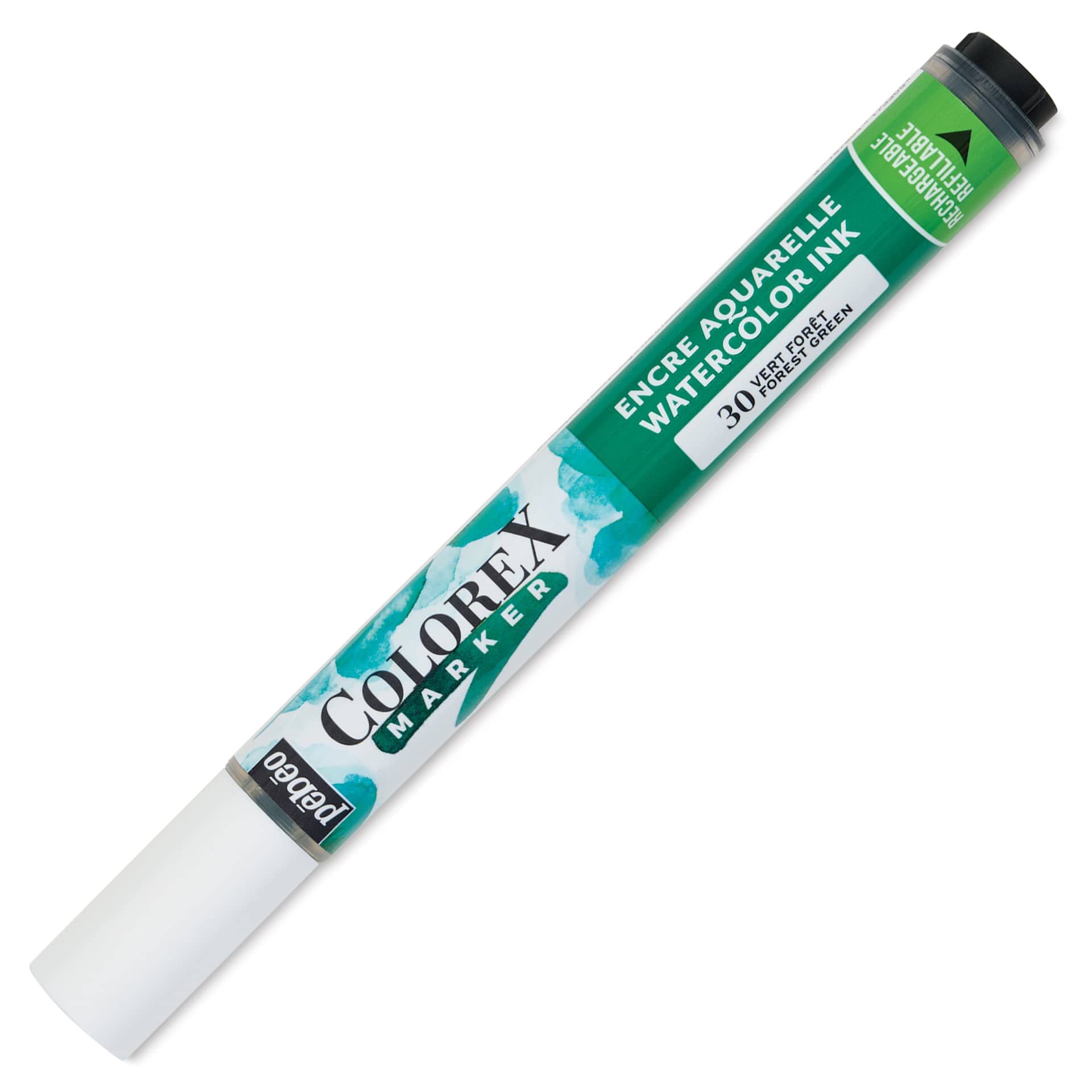 Pebeo Colorex Refillable Marker - Forest Green, cap on