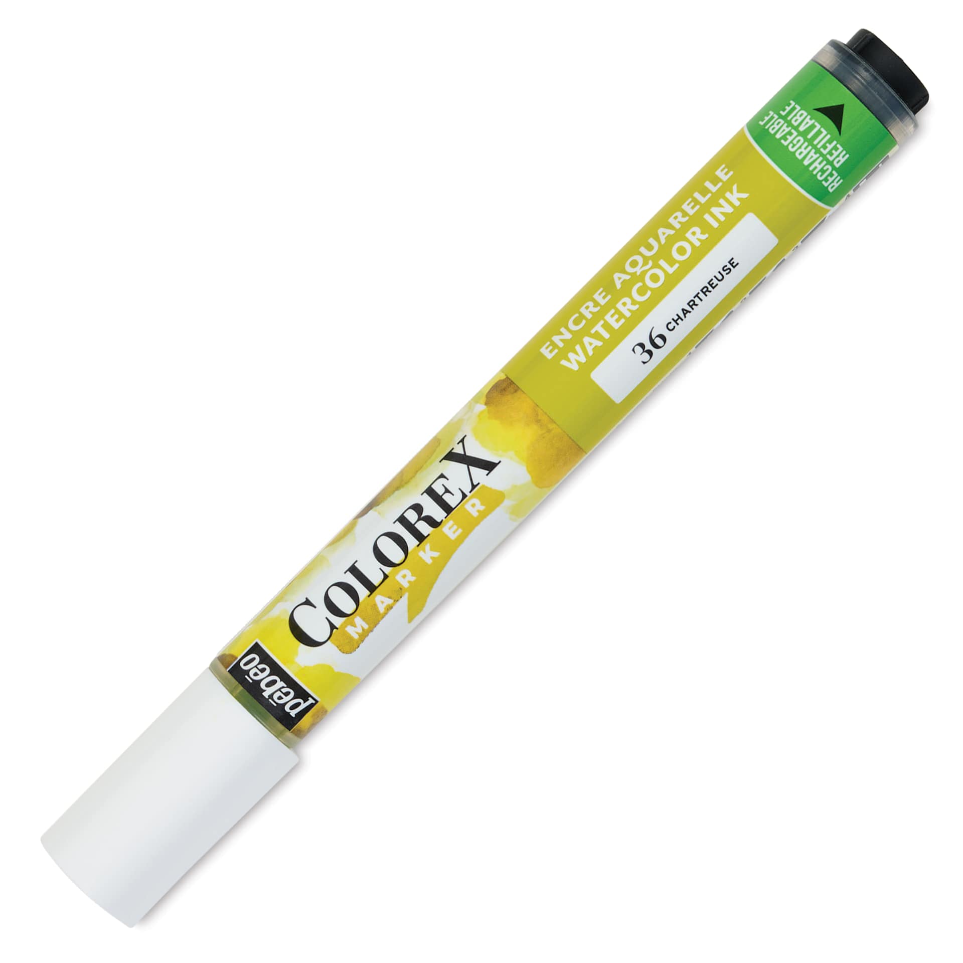 Pebeo Colorex Refillable Marker - Chartreuse, cap on