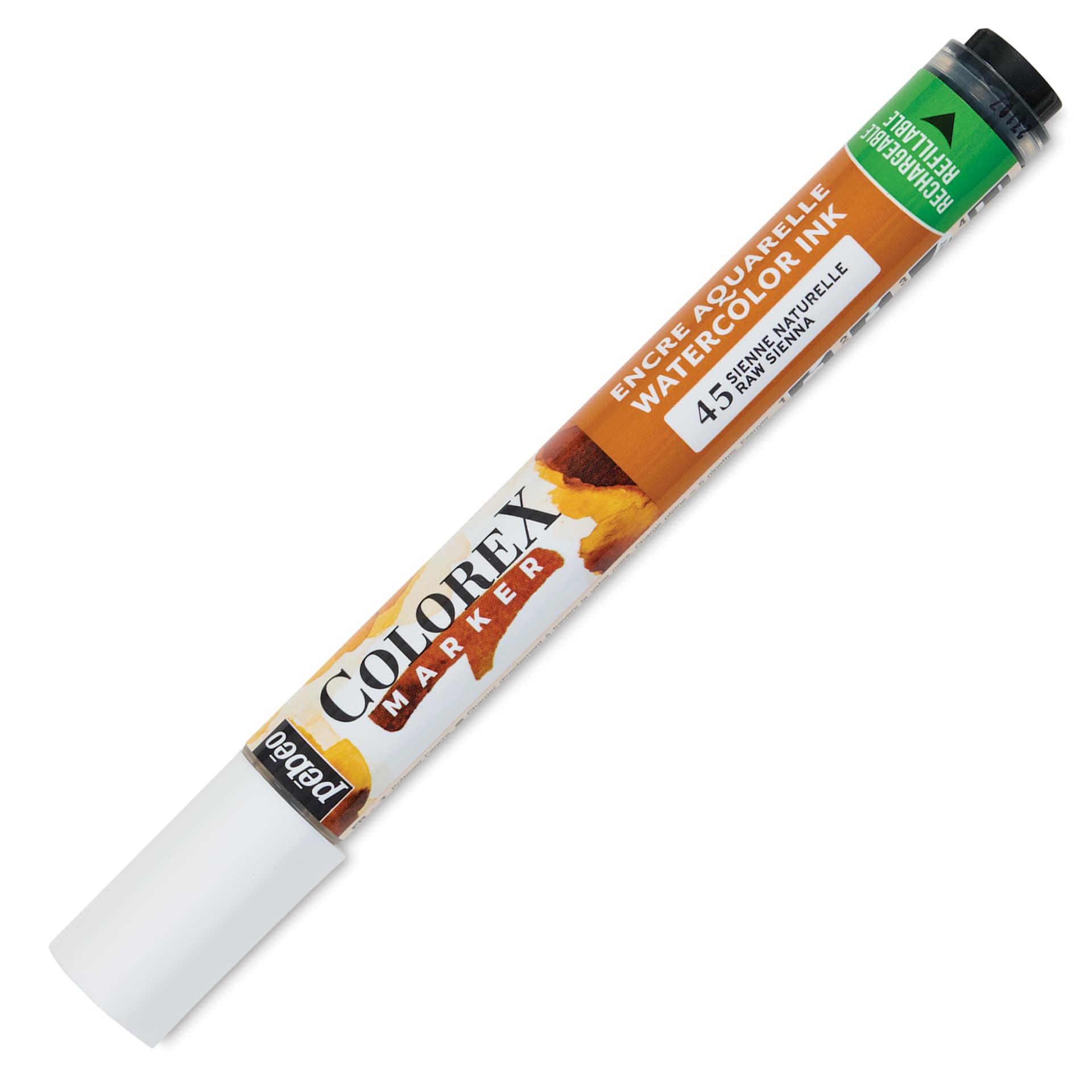 Pebeo Colorex Refillable Marker - Raw Sienna, cap on