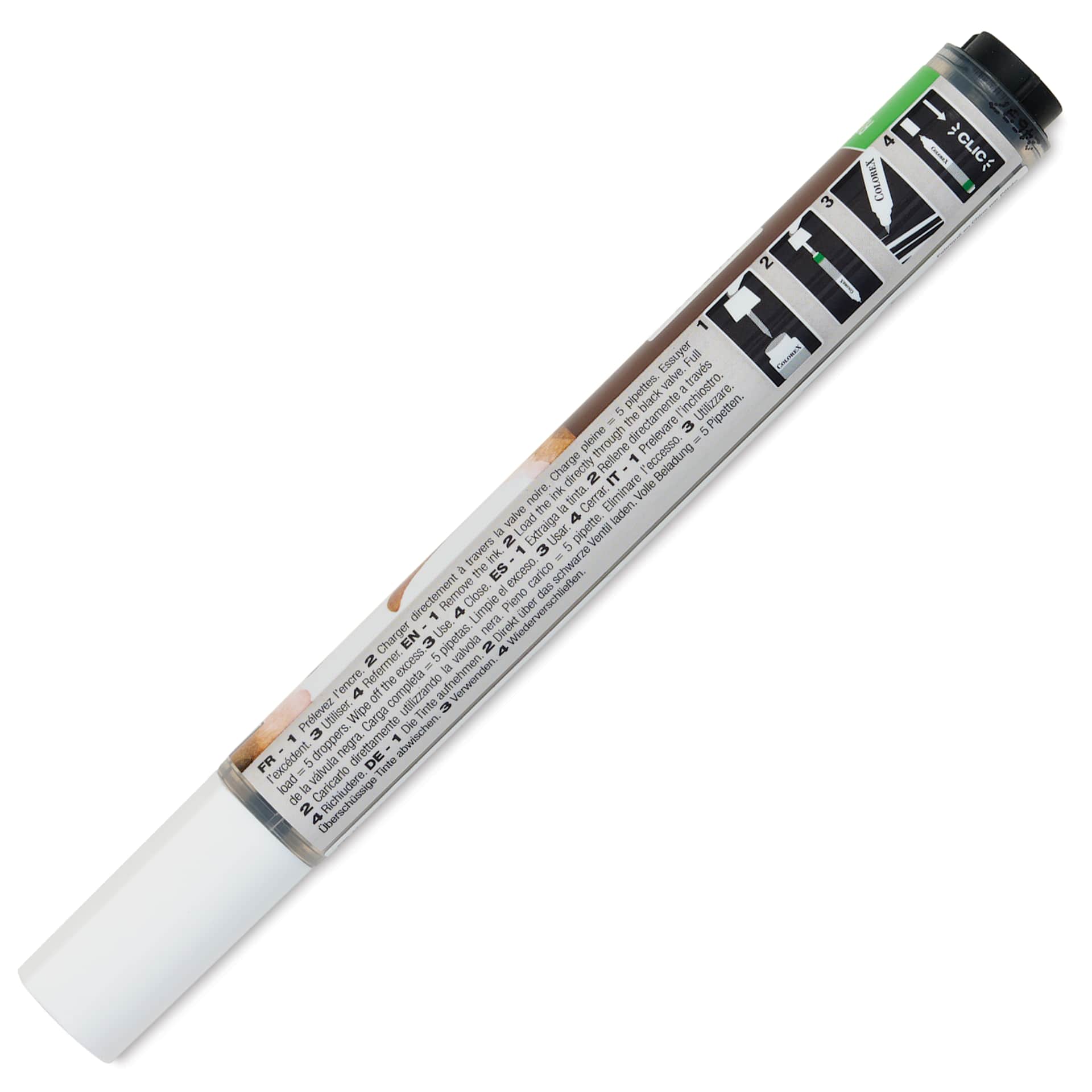 Pebeo Colorex Refillable Marker - Sepia, back of marker with cap on