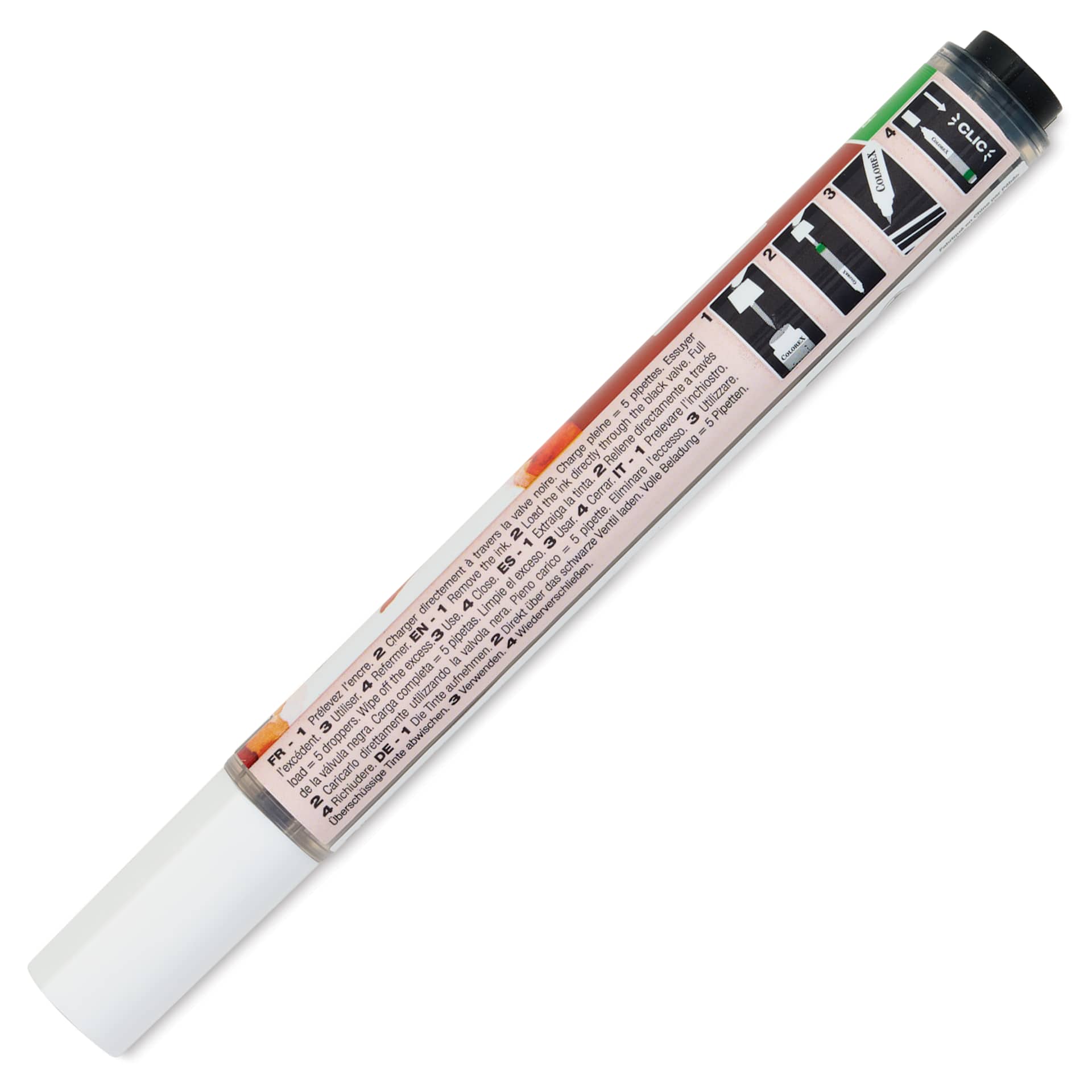 Pebeo Colorex Refillable Marker - Sanguine, back of marker with cap on