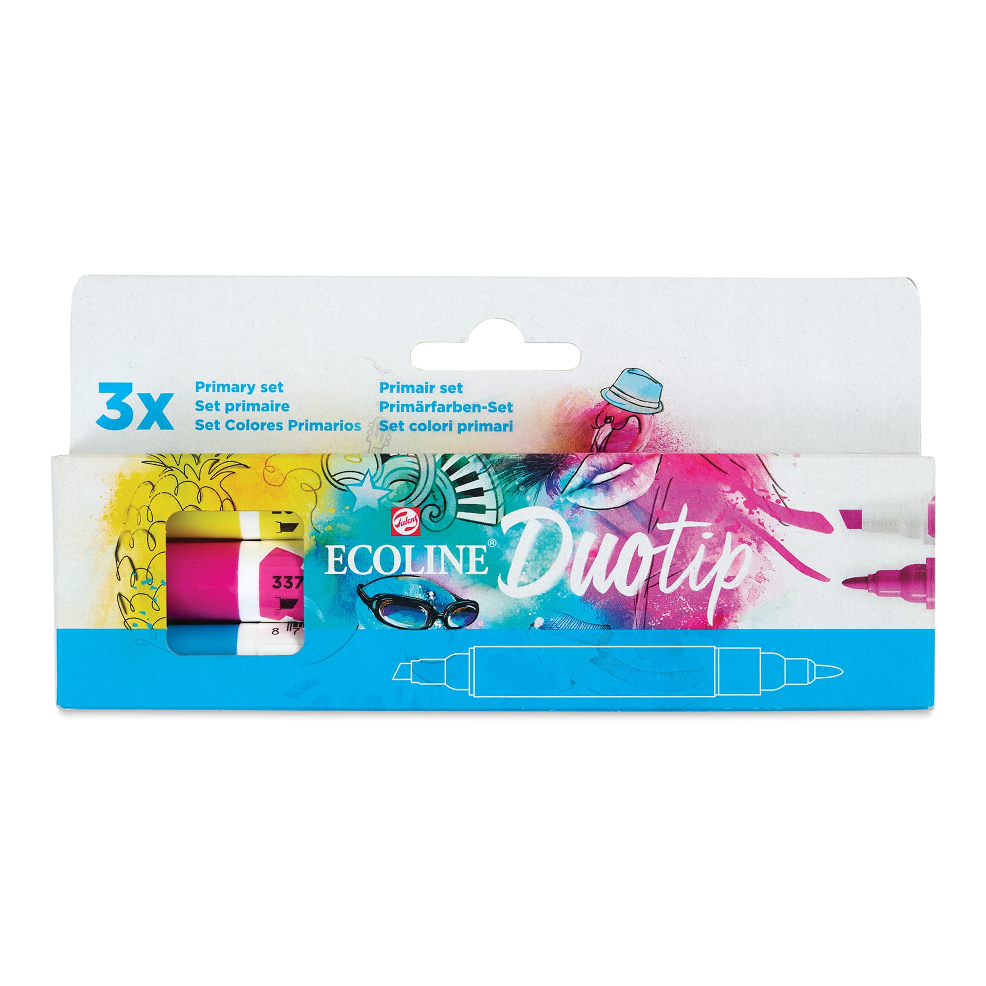 Royal Talens Ecoline DuoTip Markers - Primary, Set of 3 front of package