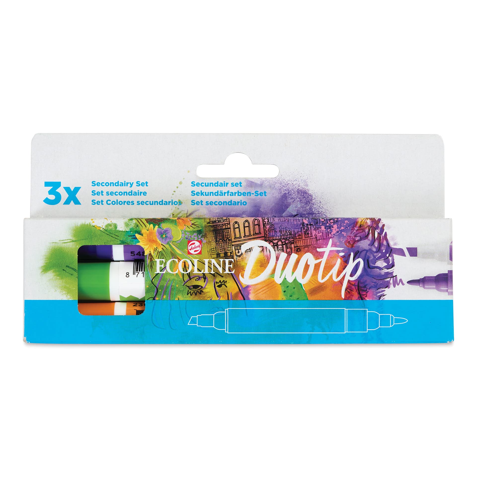 Royal Talens Ecoline DuoTip Markers - Secondary, Set of 3 front of package