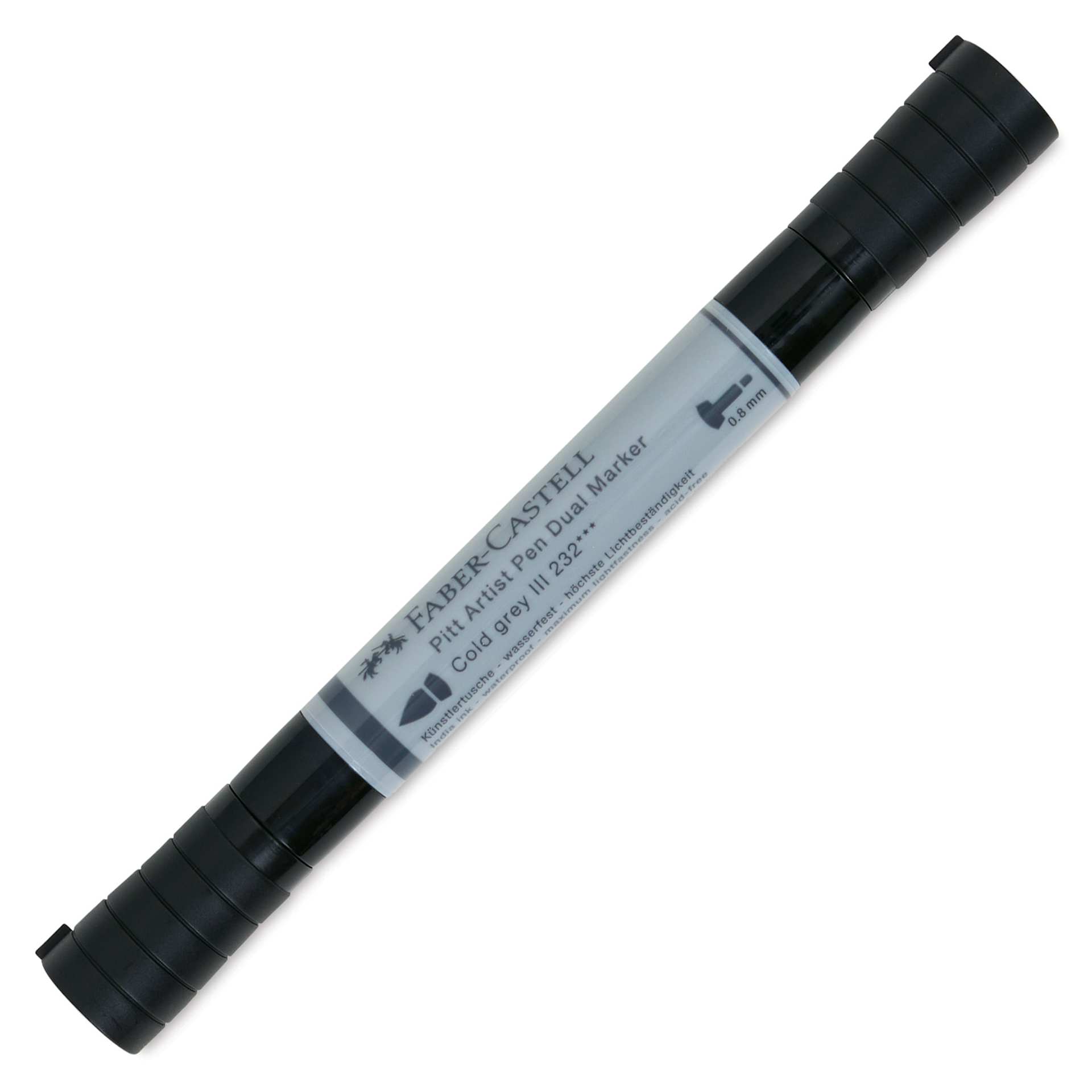 Faber-Castell Pitt Artist Pen Dual Tip Marker - Cold Grey III 232 back of marker