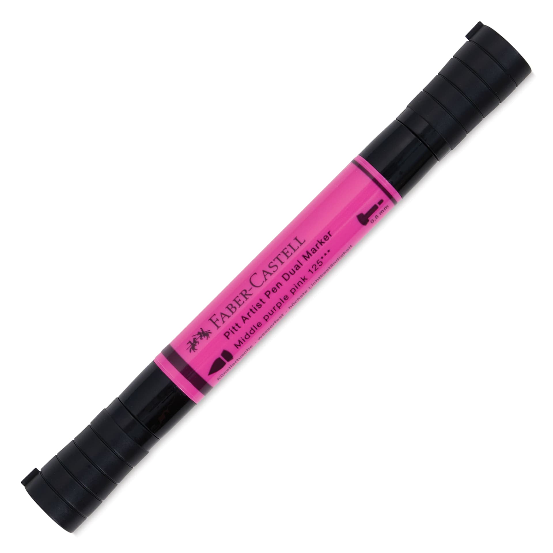 Faber-Castell Pitt Artist Pen Dual Tip Marker - Middle Purple Pink 125 front of marker