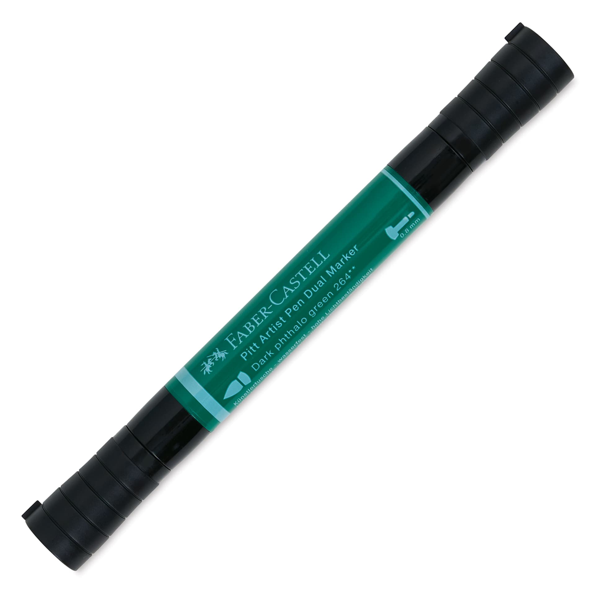 Faber-Castell Pitt Artist Pen Dual Tip Marker - Dark Phthalo Green 164 front of marker