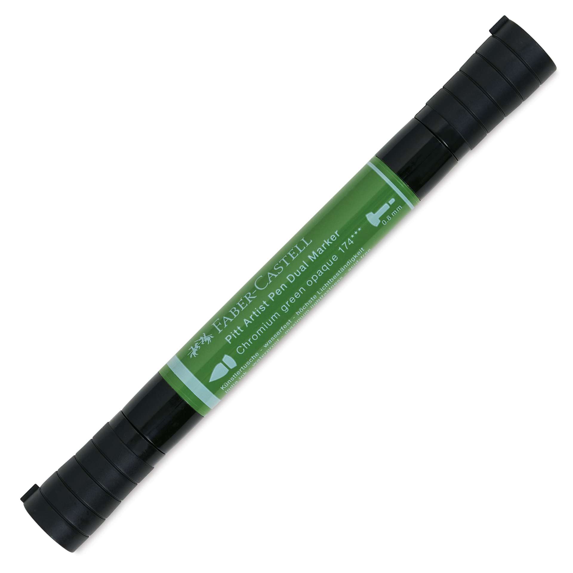 Faber-Castell Pitt Artist Pen Dual Tip Marker - Chrome Green Opaque 174 front of pen