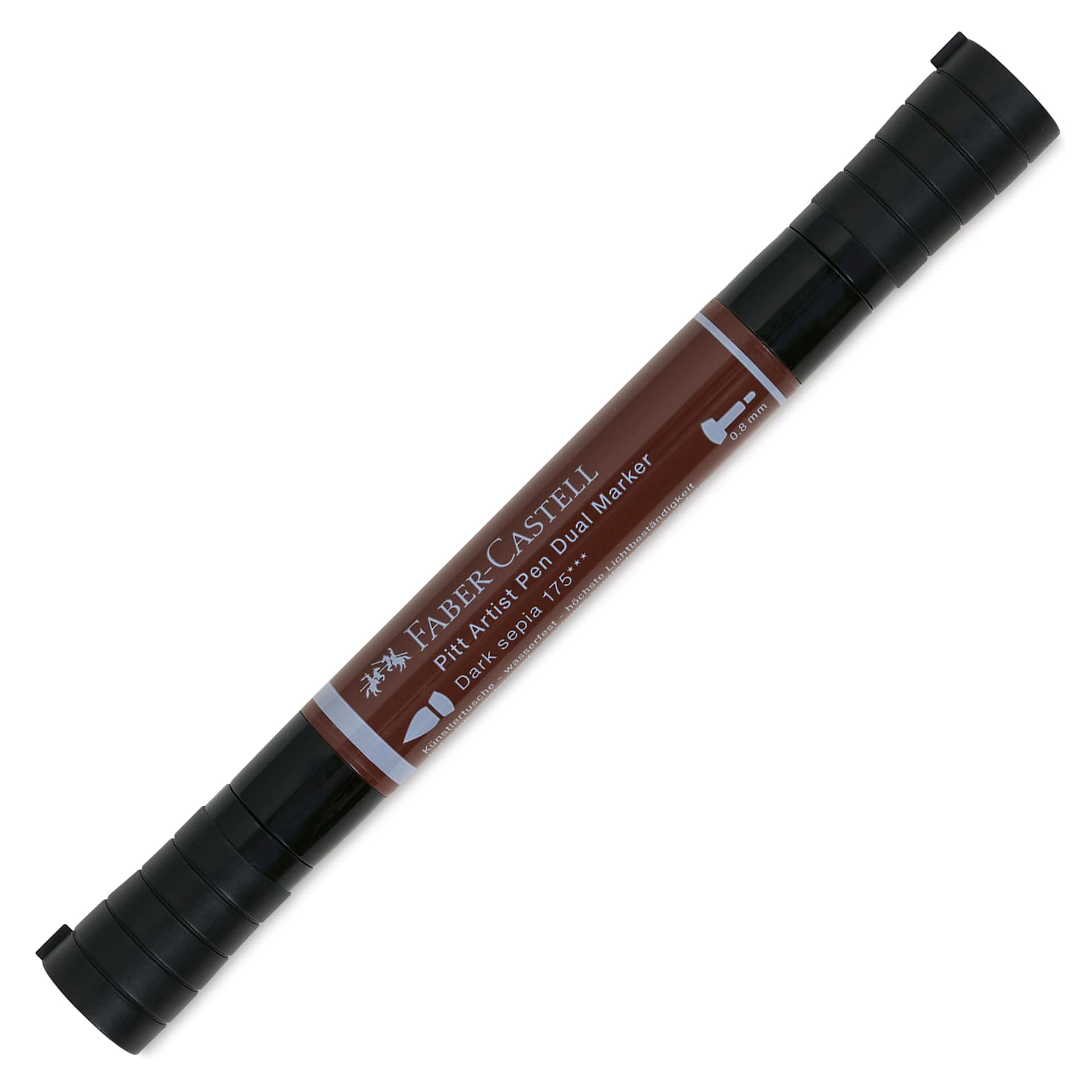 Faber-Castell Pitt Artist Pen Dual Tip Marker - Dark Sepia 175 front of marker