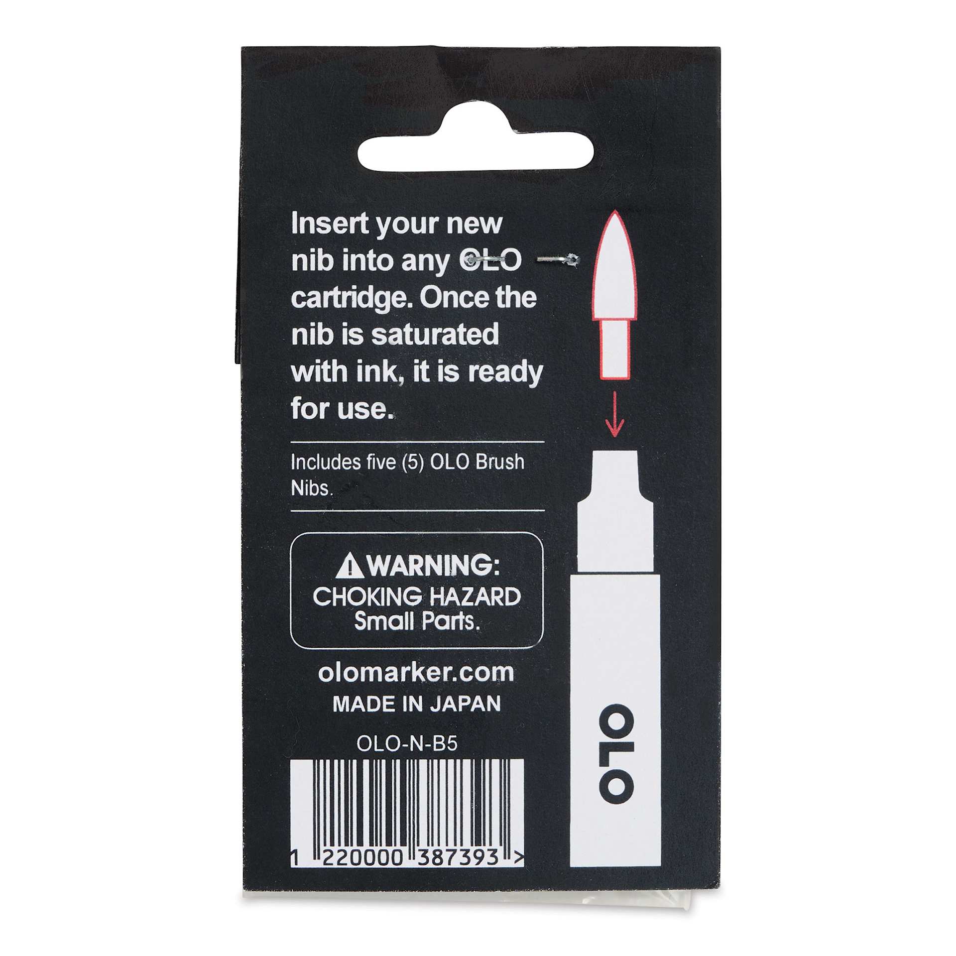 Olo Nib Replacements - Brush-Tip, Pkg of 5 back of package