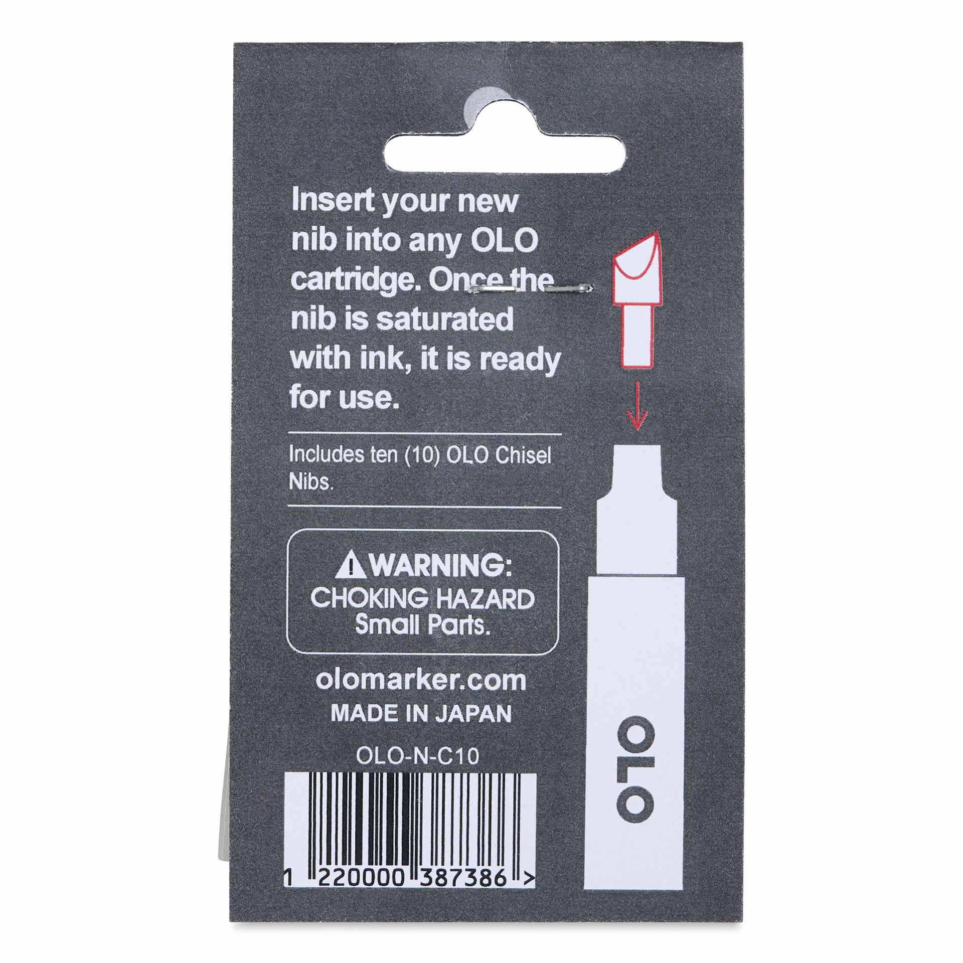Olo Nib Replacements - Chisel-Tip, Pkg of 5 back of package