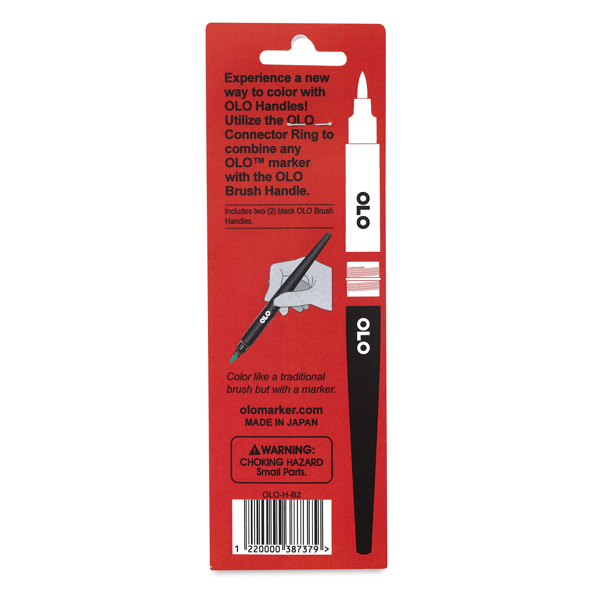 Olo Brush Handles - Black, Pkg of 2 back of package