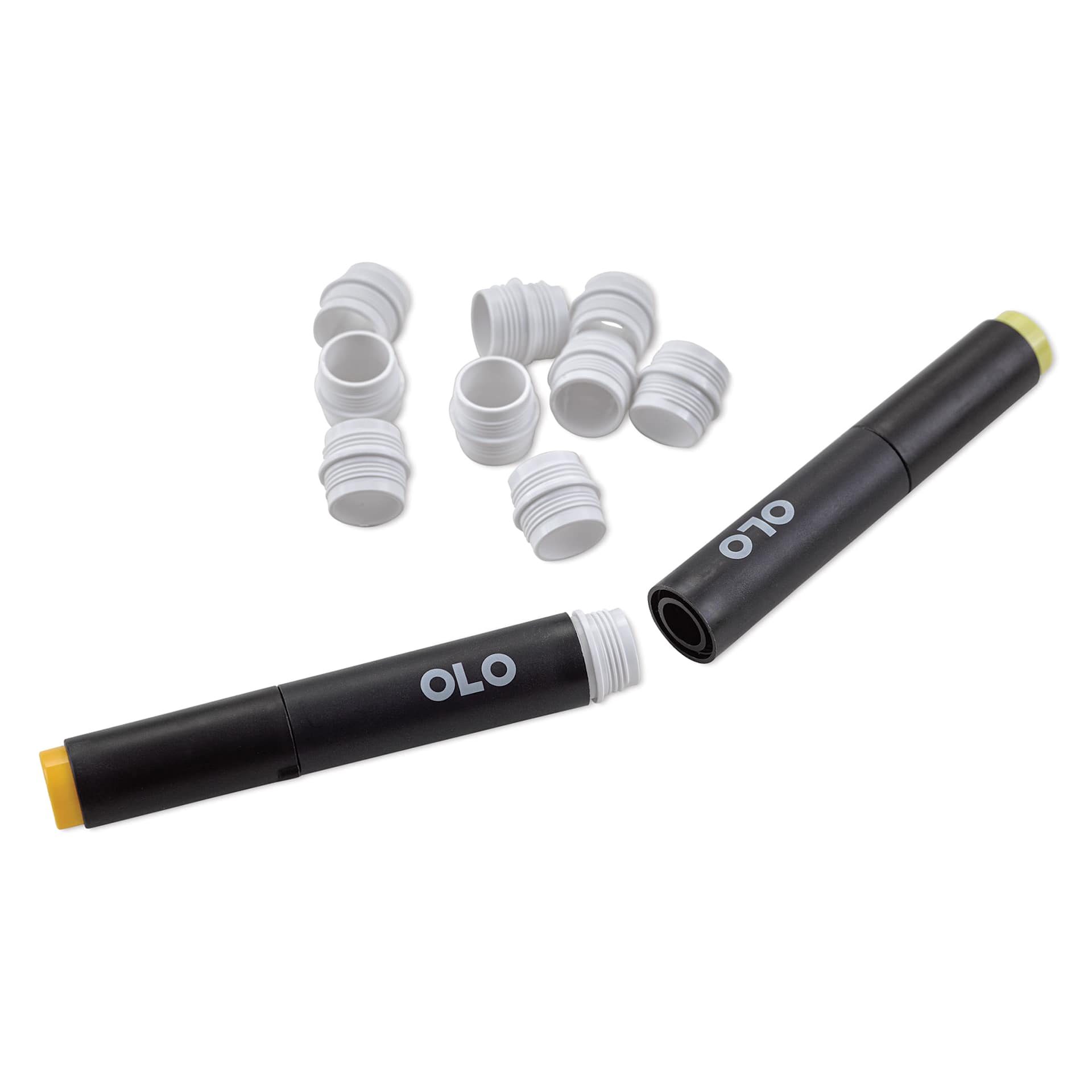 Olo Connector Rings - White connected to a marker half