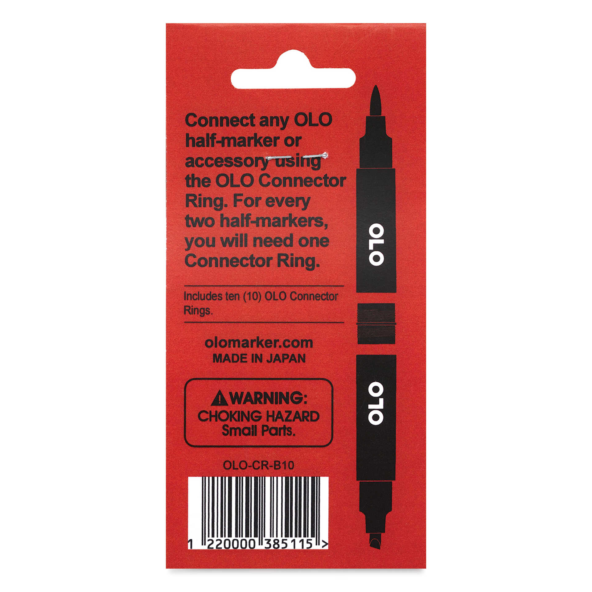 Olo Connector Rings - Black, Pkg of 10 back of package