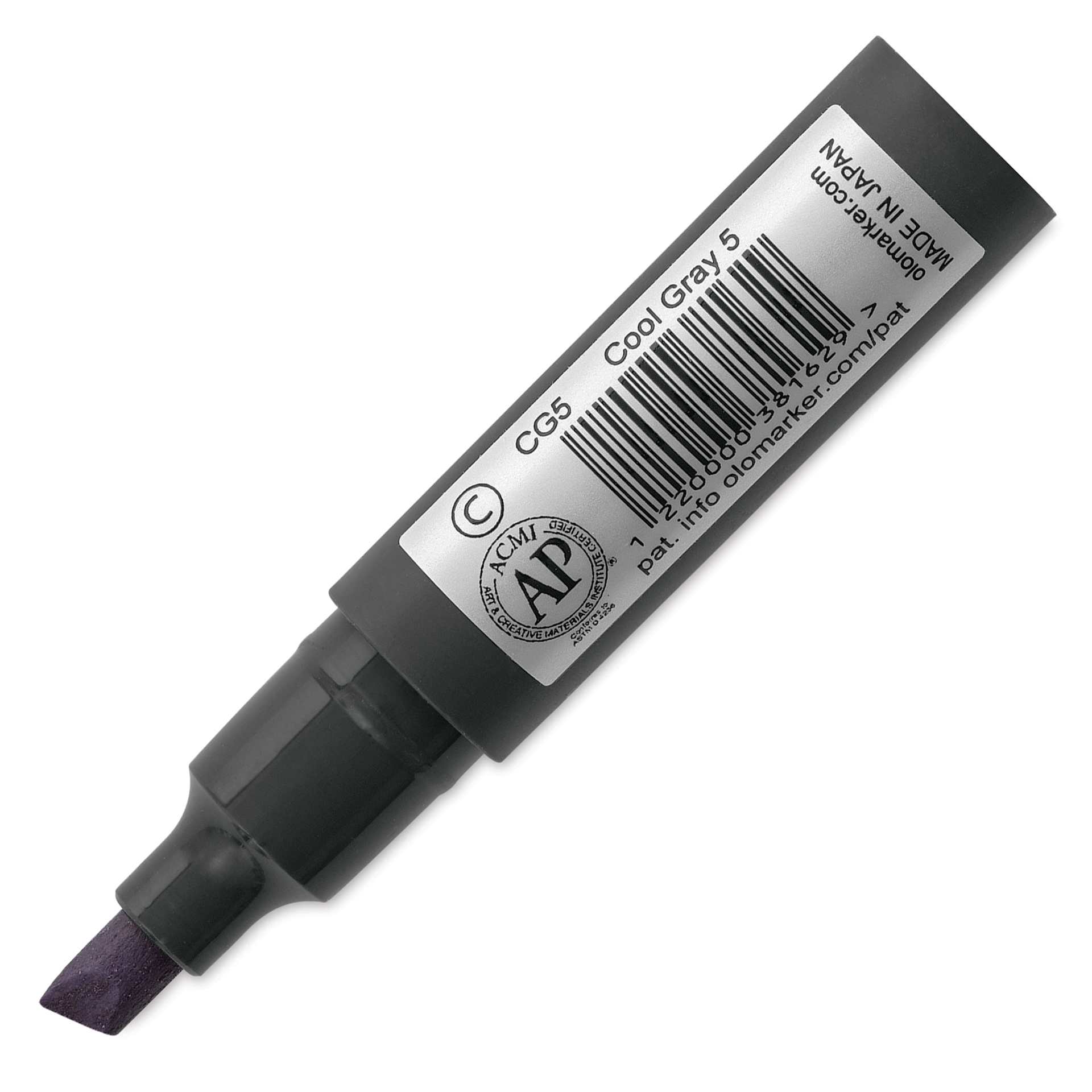 Olo Chisel-Tip Half Marker - CG5 Cool Gray 5 back of marker