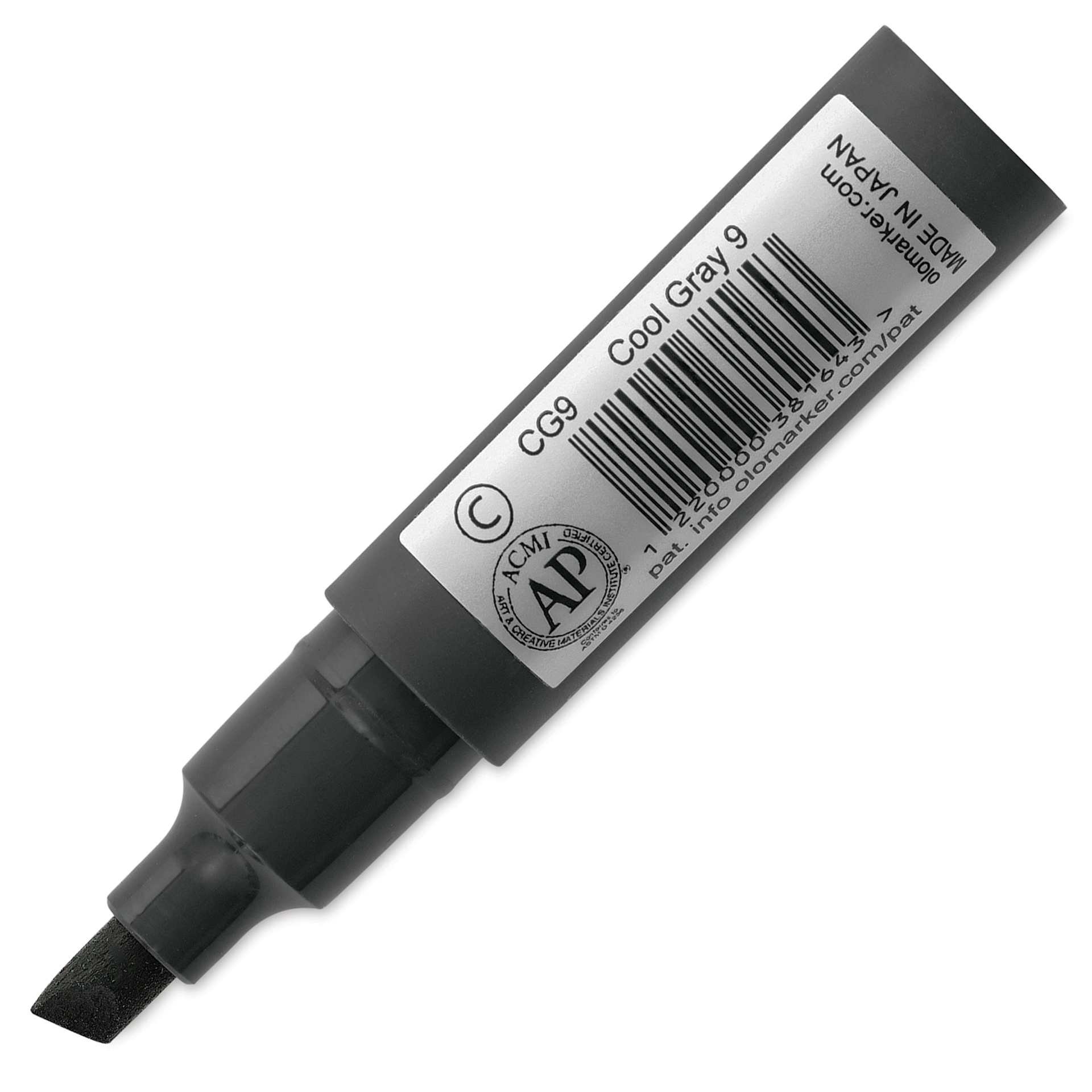 Olo Chisel-Tip Half Marker - CG9 Cool Gray 9 back of marker