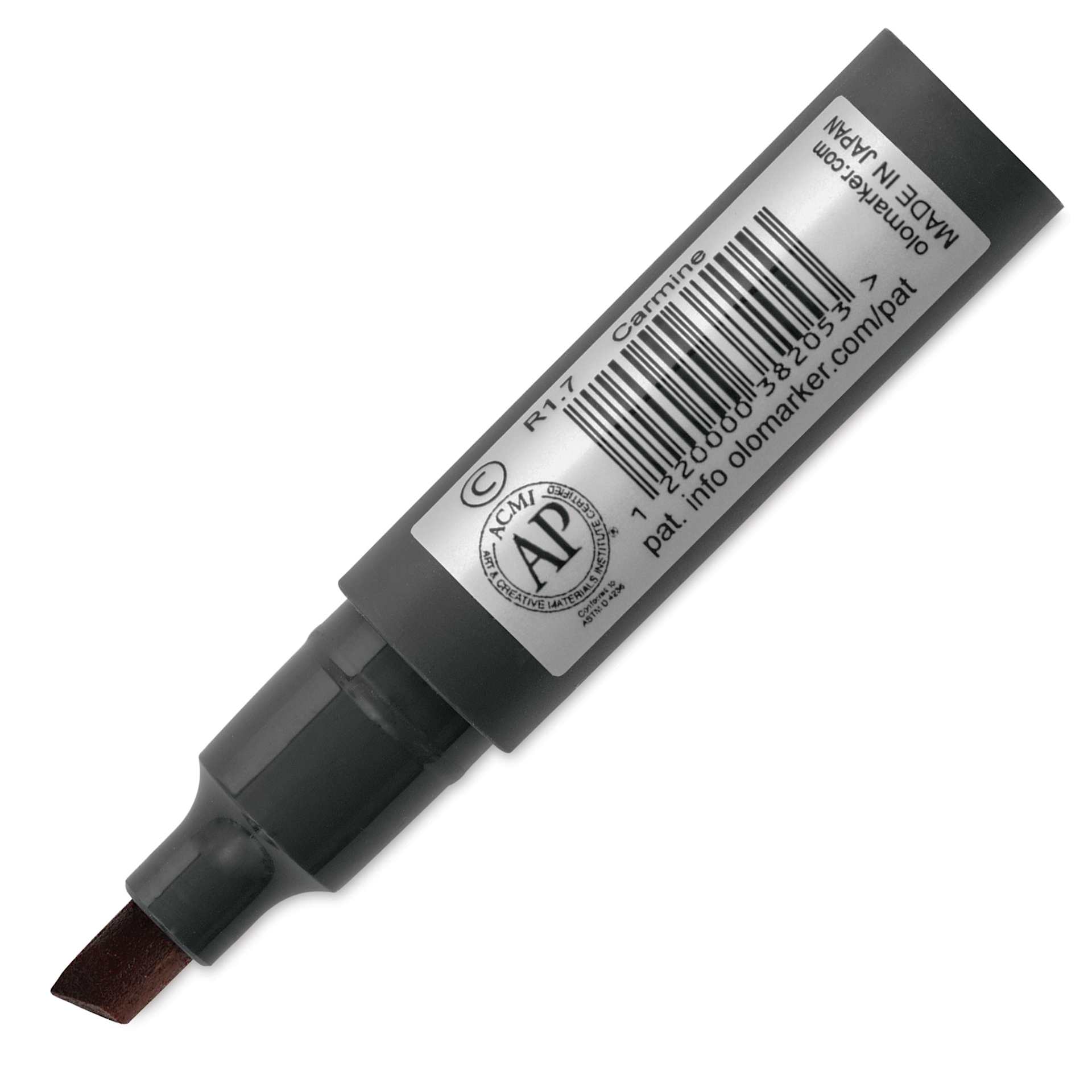 Olo Chisel-Tip Half Marker - R1.7 Carmine back of marker
