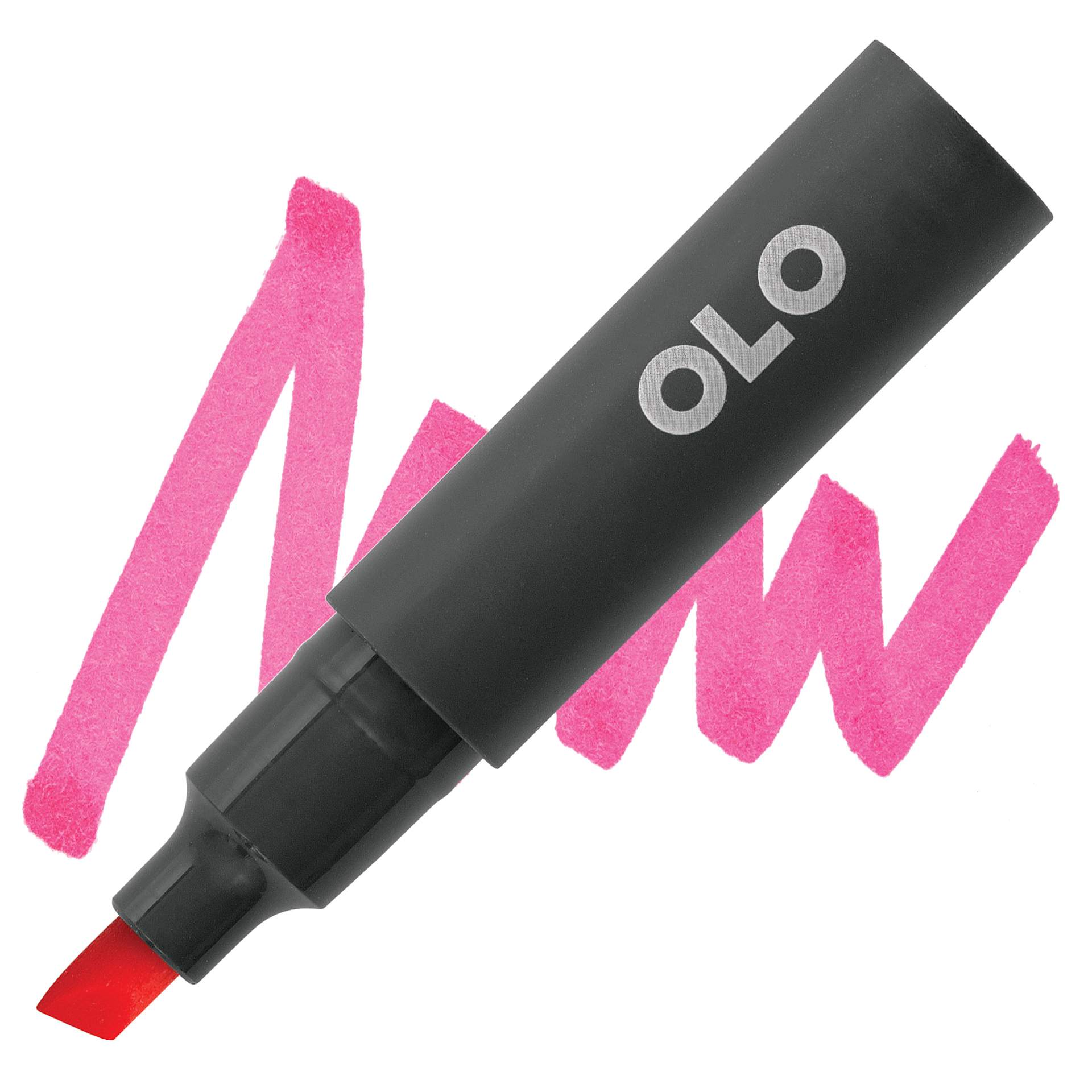Olo Chisel-Tip Half Marker - RV0.4 Hot Pink marker and swatch