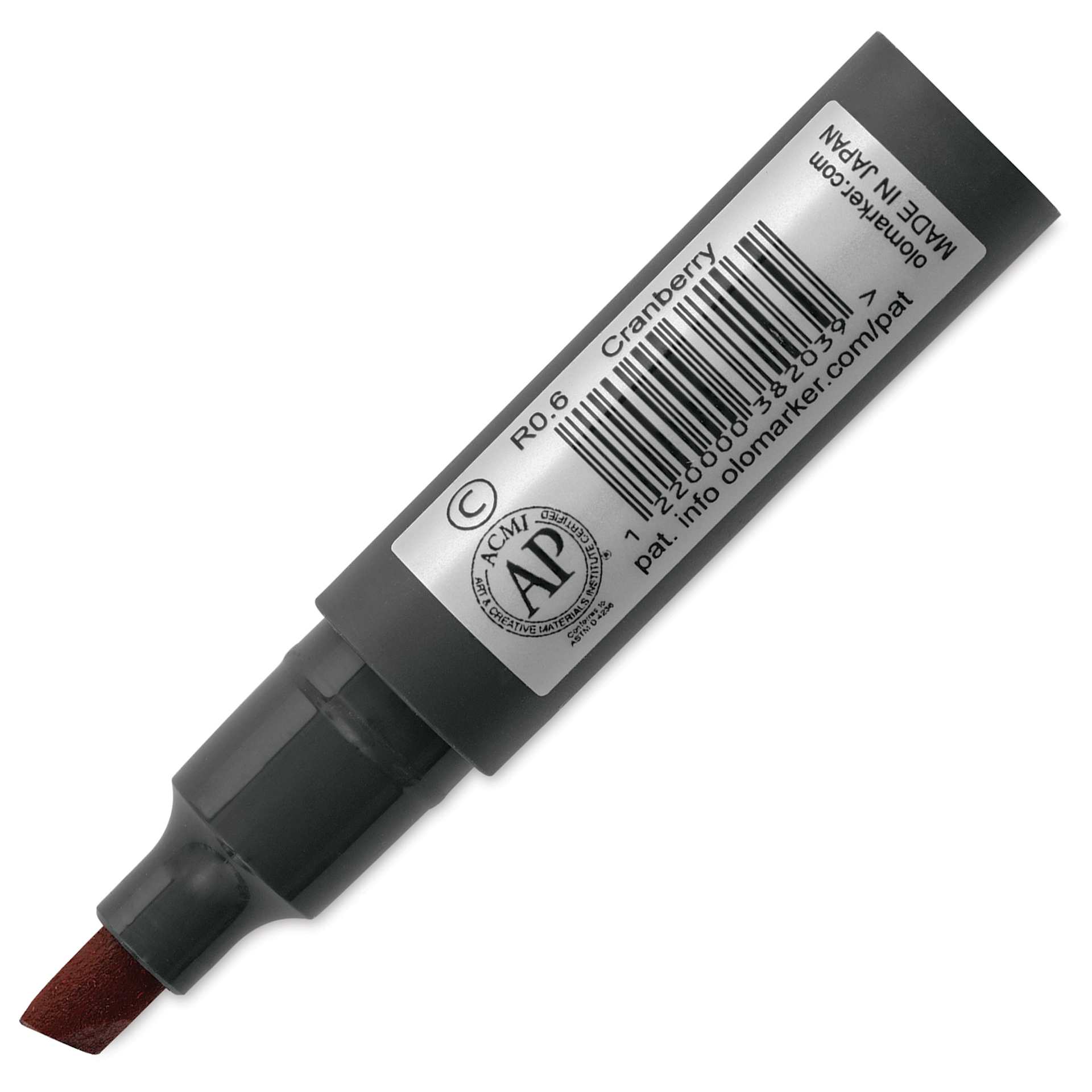 Olo Chisel-Tip Half Marker - R0.6 Cranberry back of marker