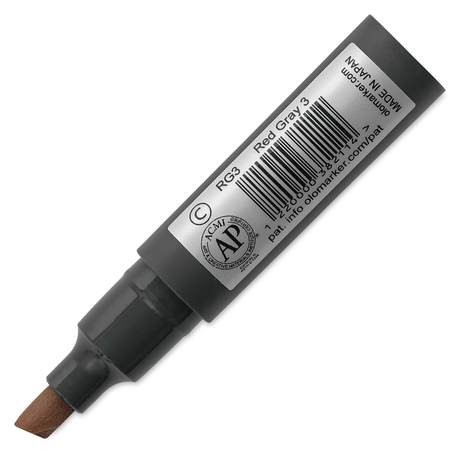 Olo Chisel Tip Half-Marker - RG3 Red Gray 3 - back of marker