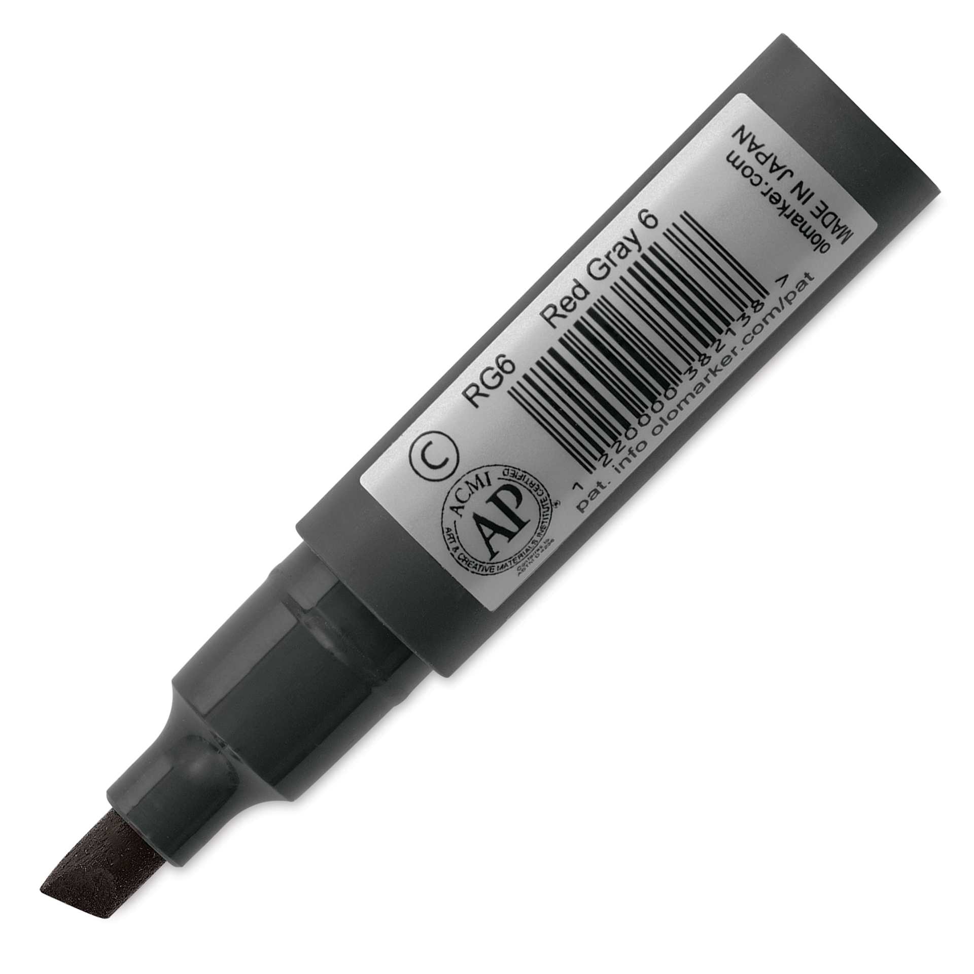 Olo Chisel Tip Half-Marker - RG6 Red Gray 6 - back of marker