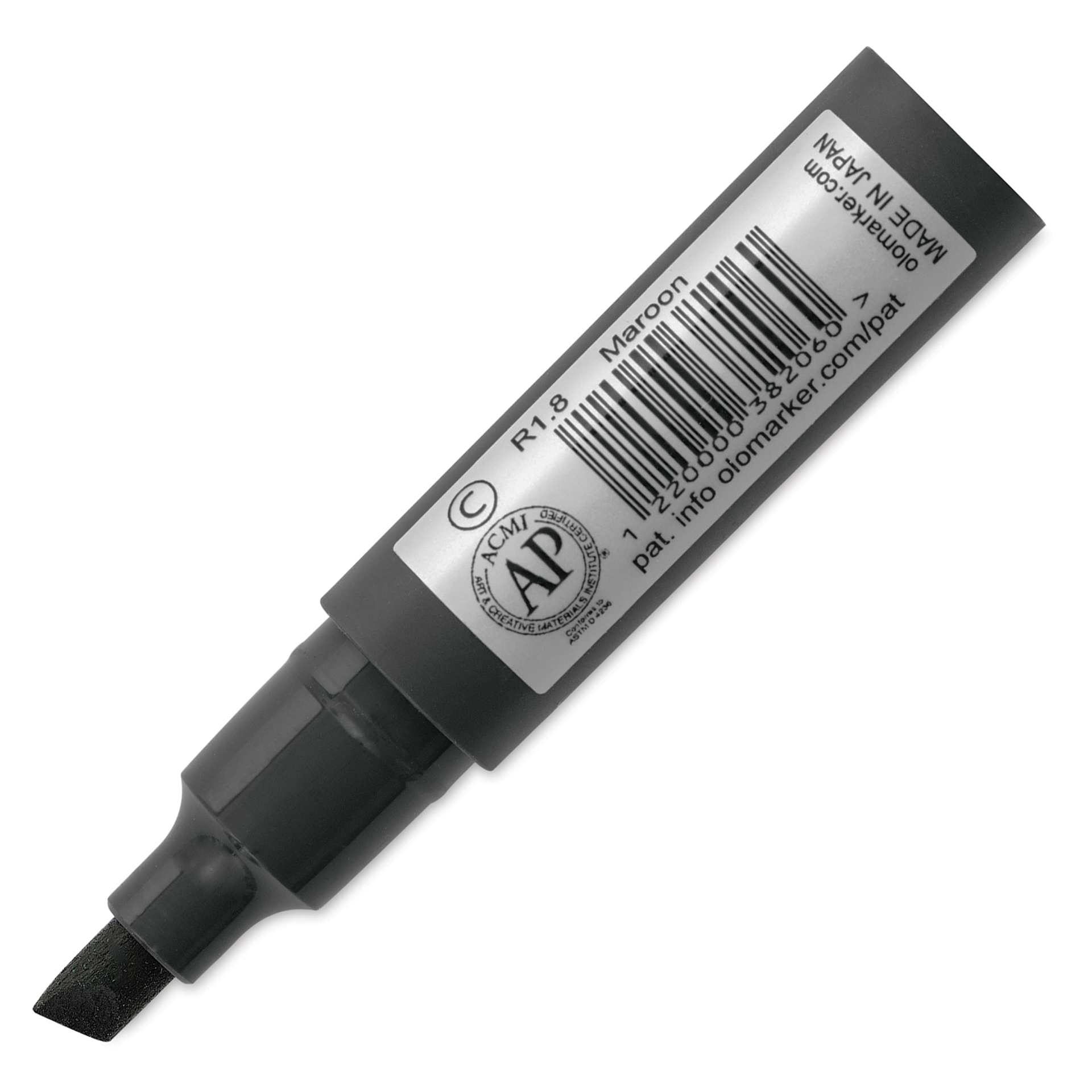 Olo Chisel-Tip Half Marker - R1.8 Maroon back of marker