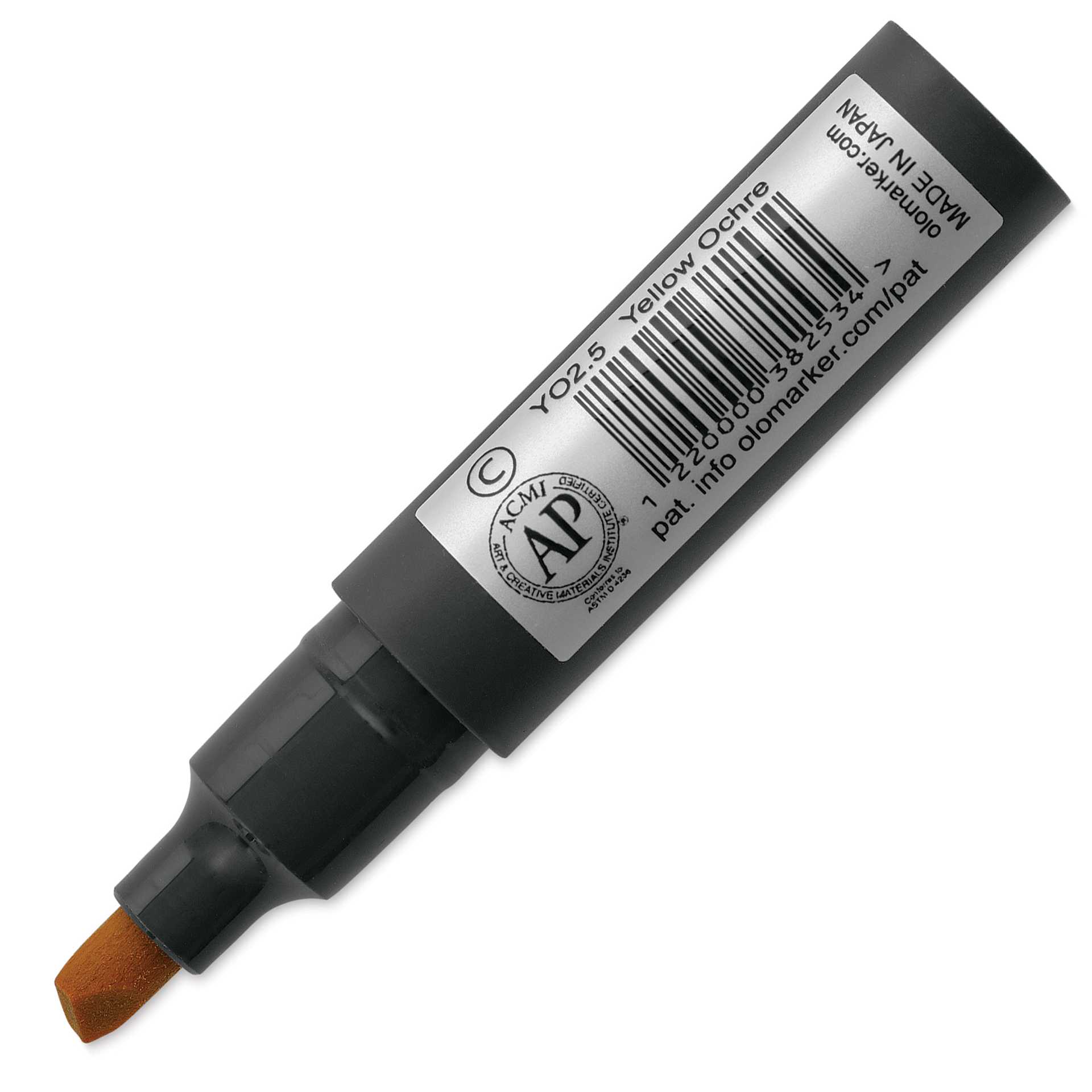 Olo Chisel Tip Half-Marker - Y02.5 Yellow Ochre - back of marker
