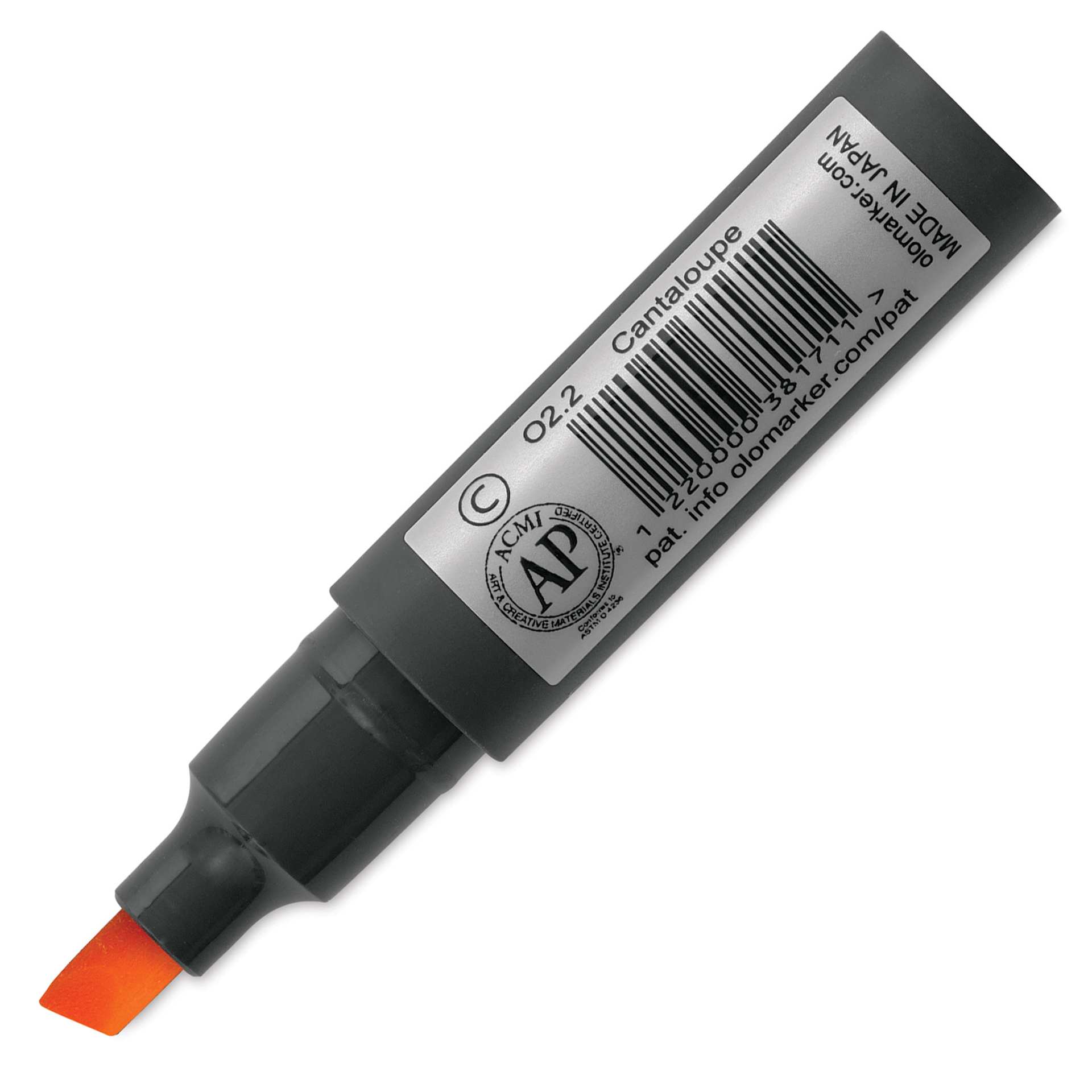 Olo Chisel-Tip Half Marker - O2.2 Cantaloupe back of marker