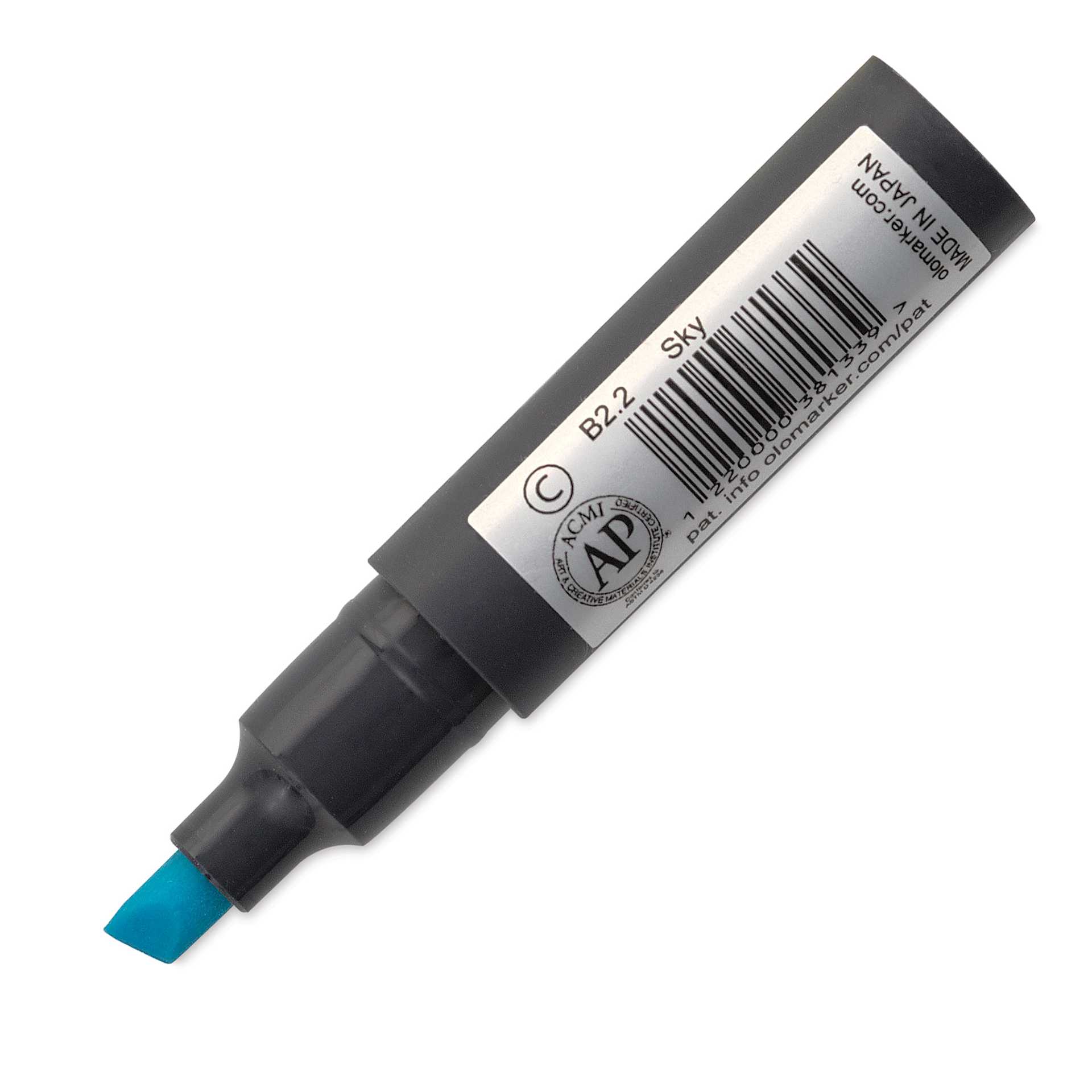 Olo Chisel Tip Half-Marker - B2.2 Sky - back of marker
