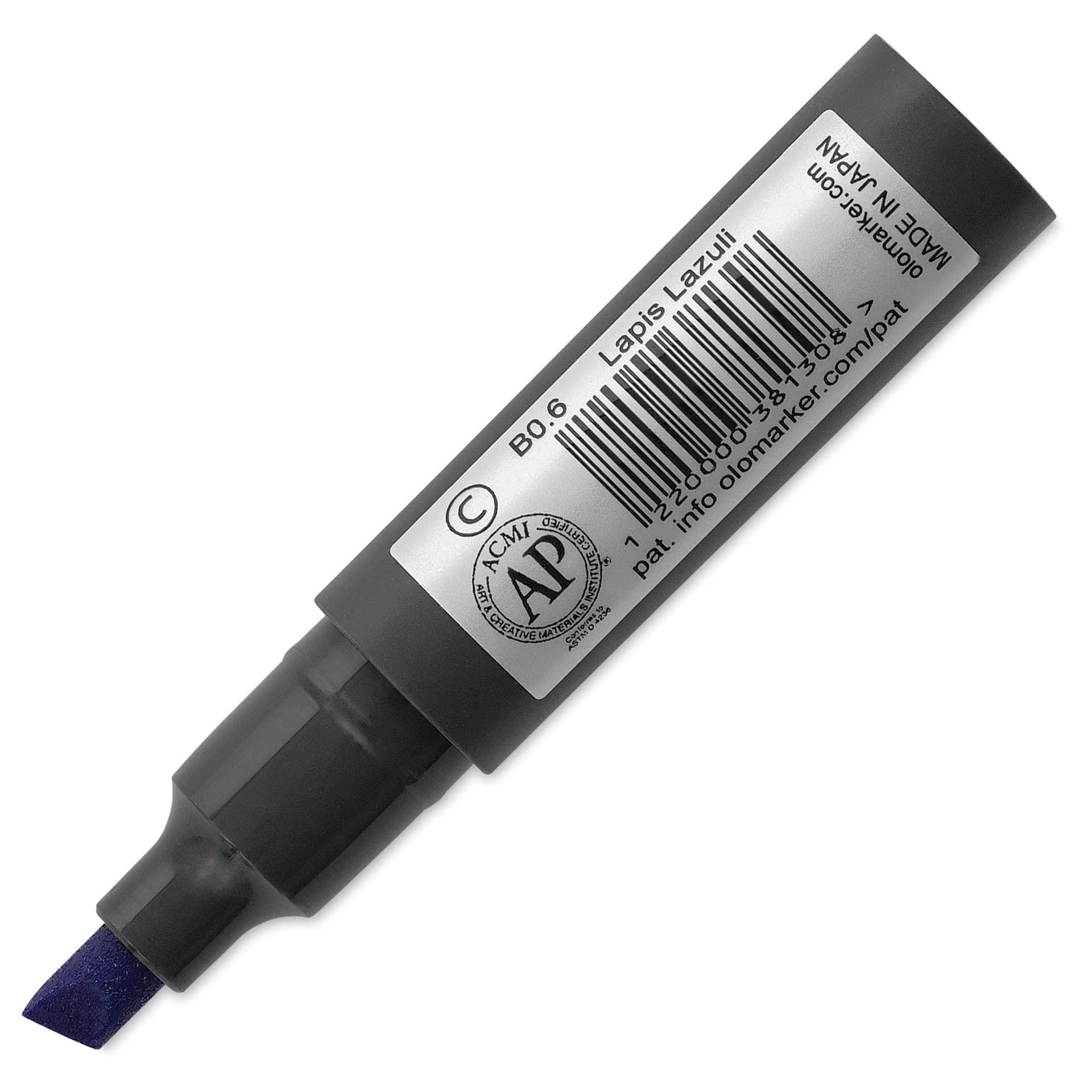 Olo Chisel-Tip Half Marker - B0.6 Lapis Lazuli back of marker