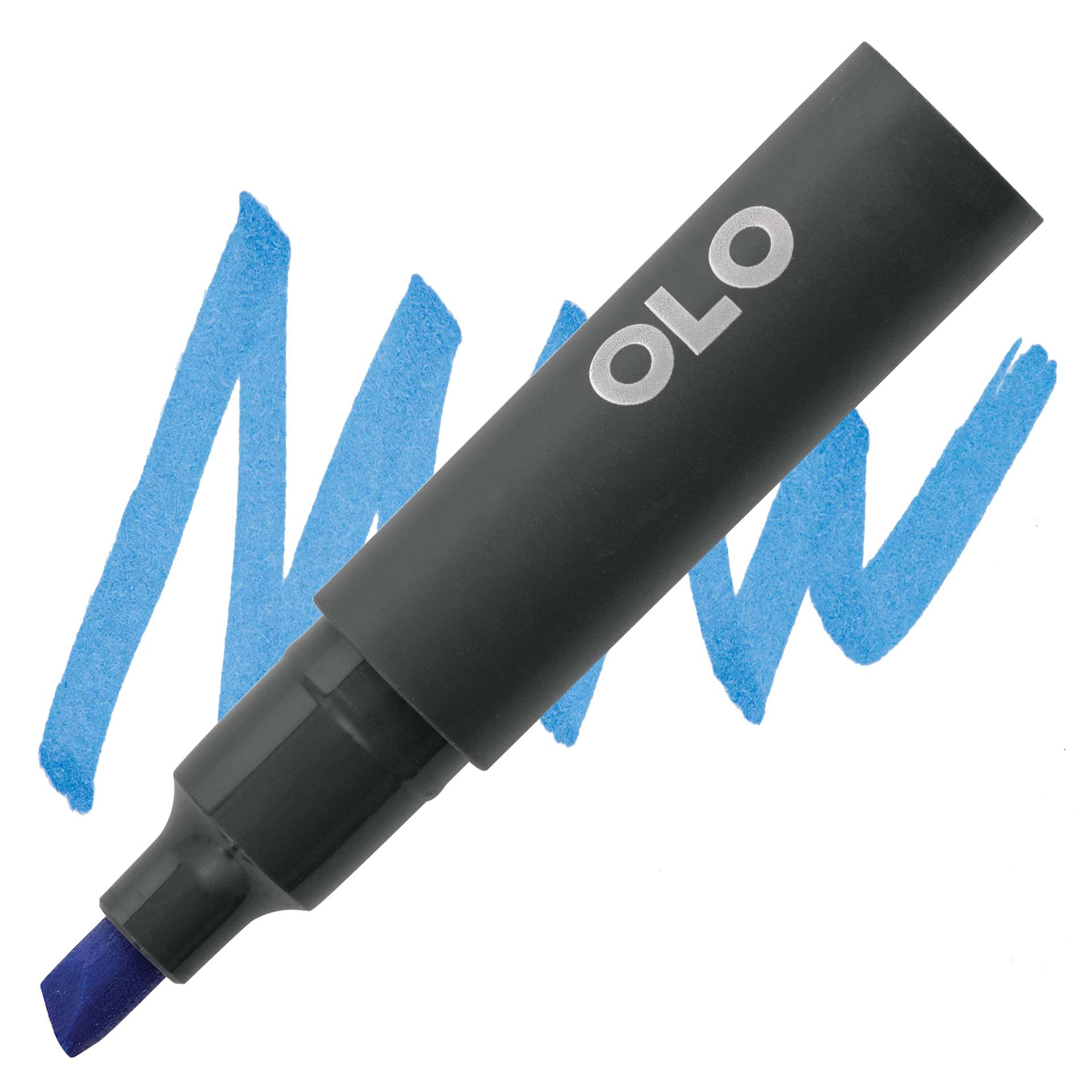 Olo Chisel-Tip Half Marker - B0.5 Blue Sapphire marker and swatch