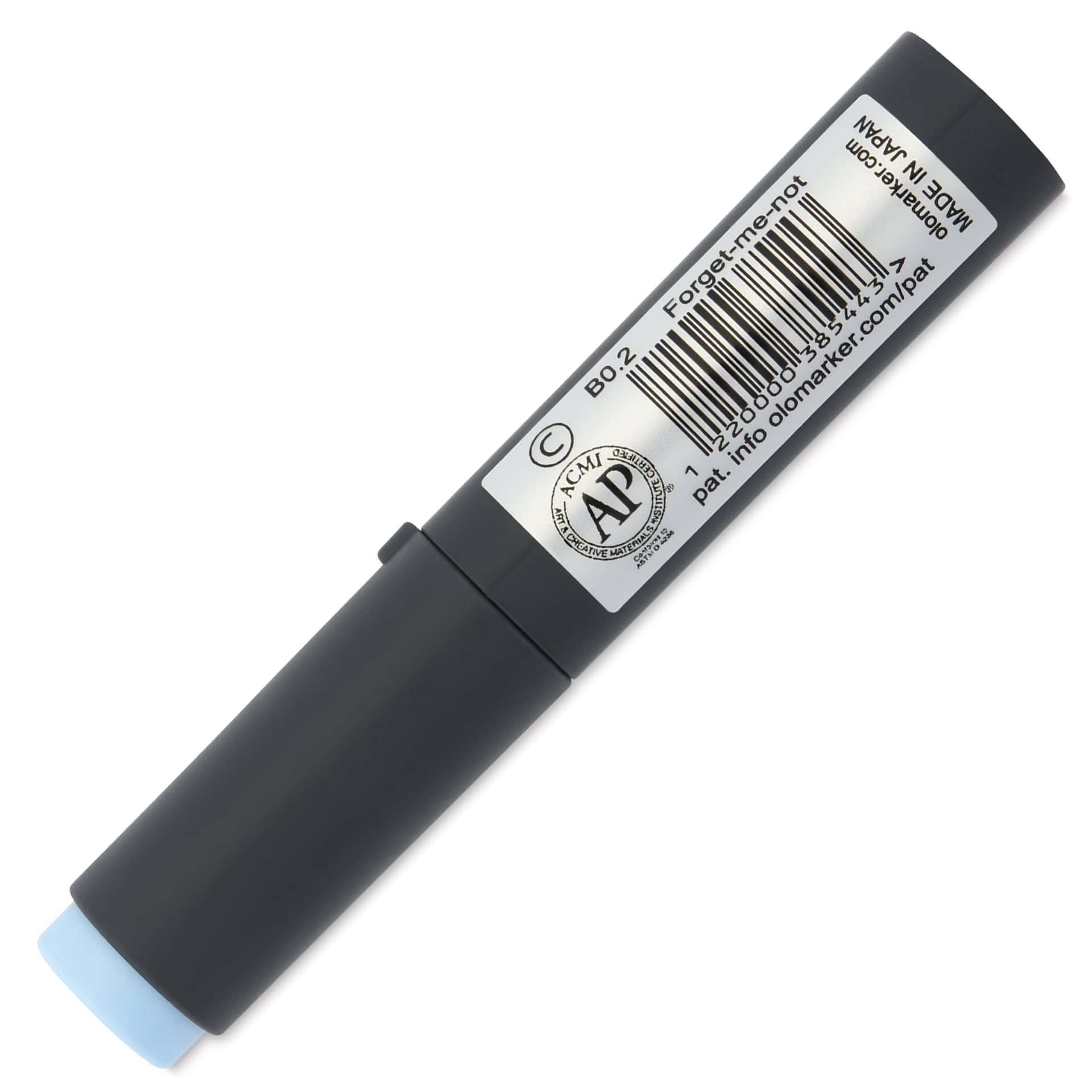 Olo Chisel-Tip Half Marker - B0.2 Forget Me Not - back of marker