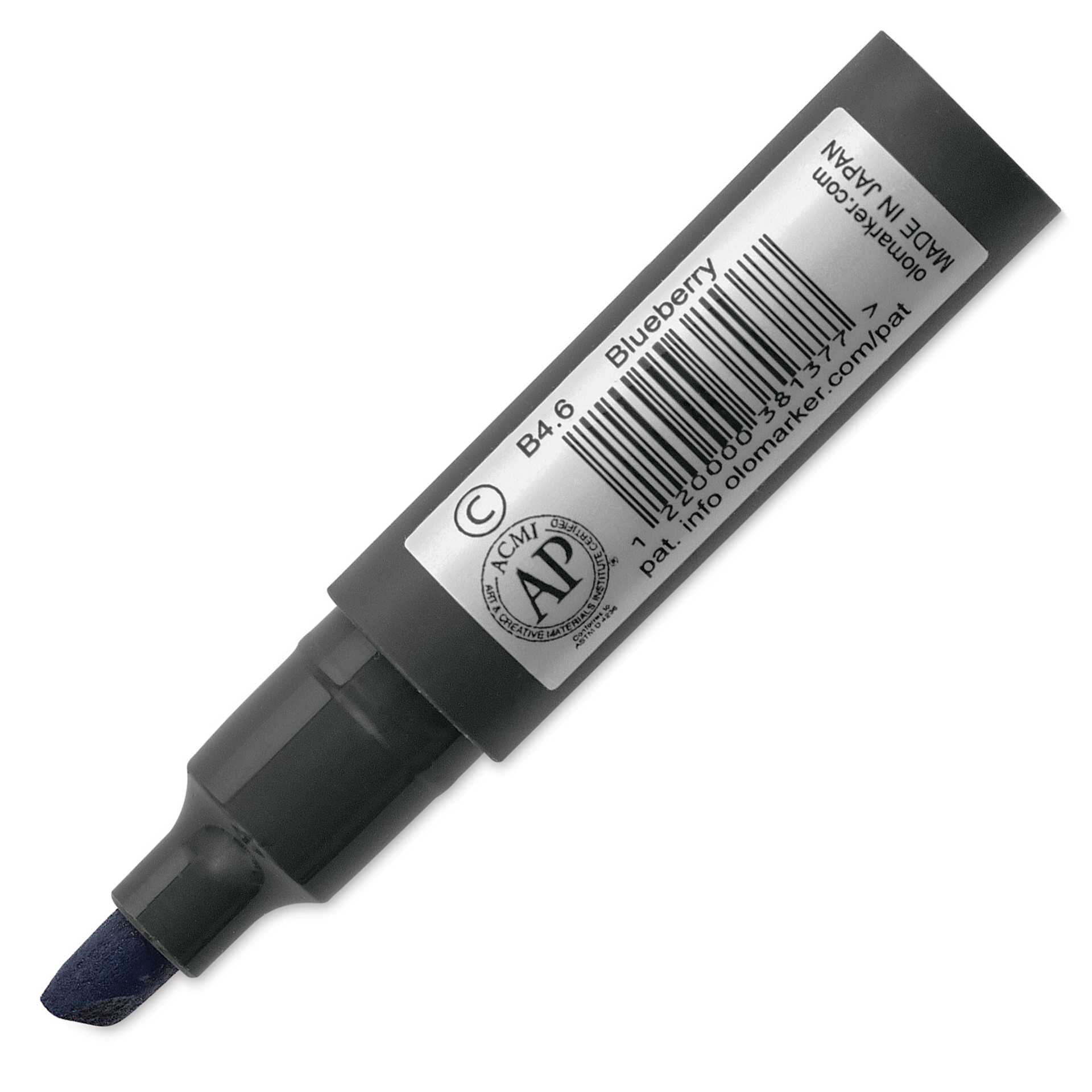 Olo Chisel-Tip Half Marker - B4.6 Blueberry back of marker