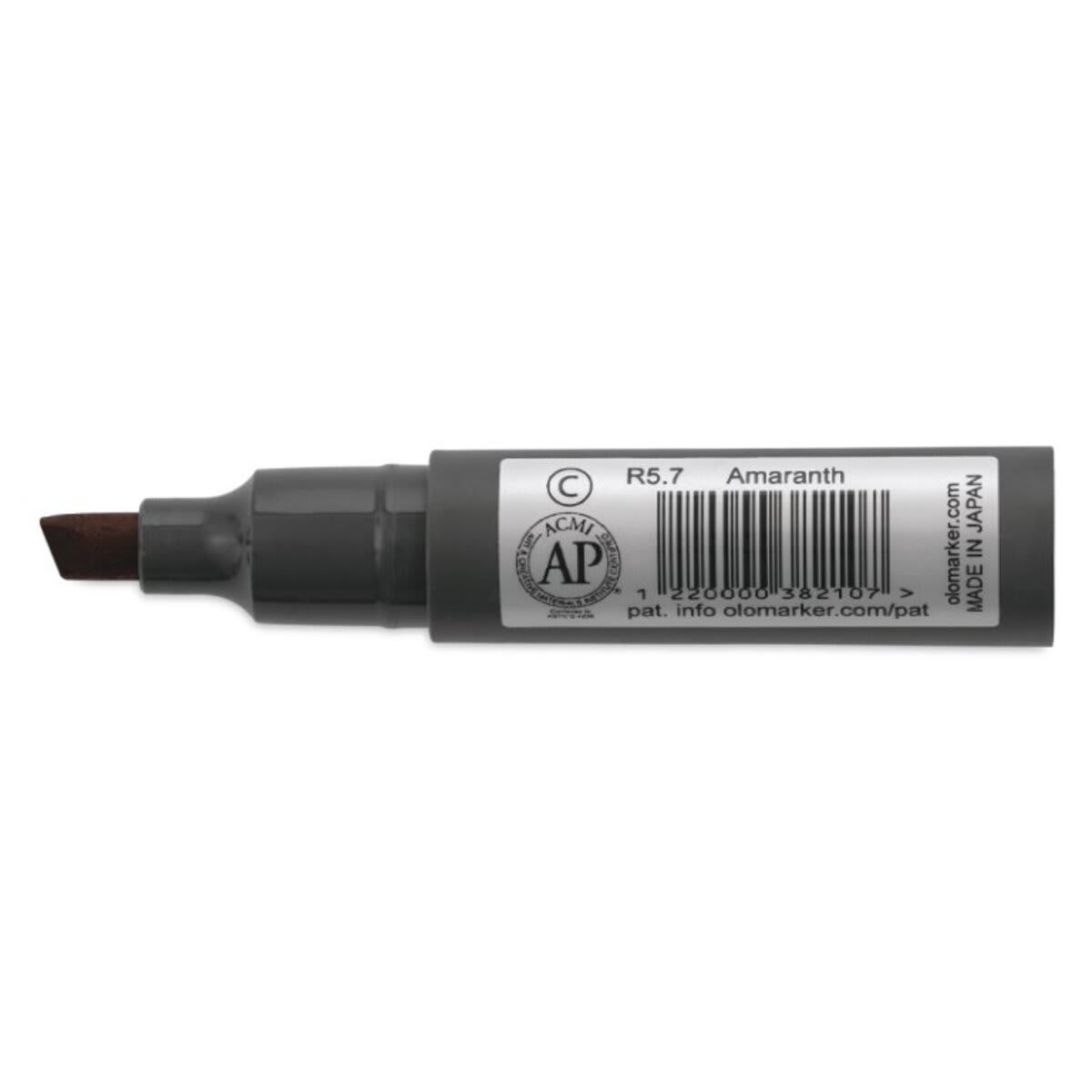 Olo Chisel-Tip Half Marker - R5.7 Amaranth back of marker