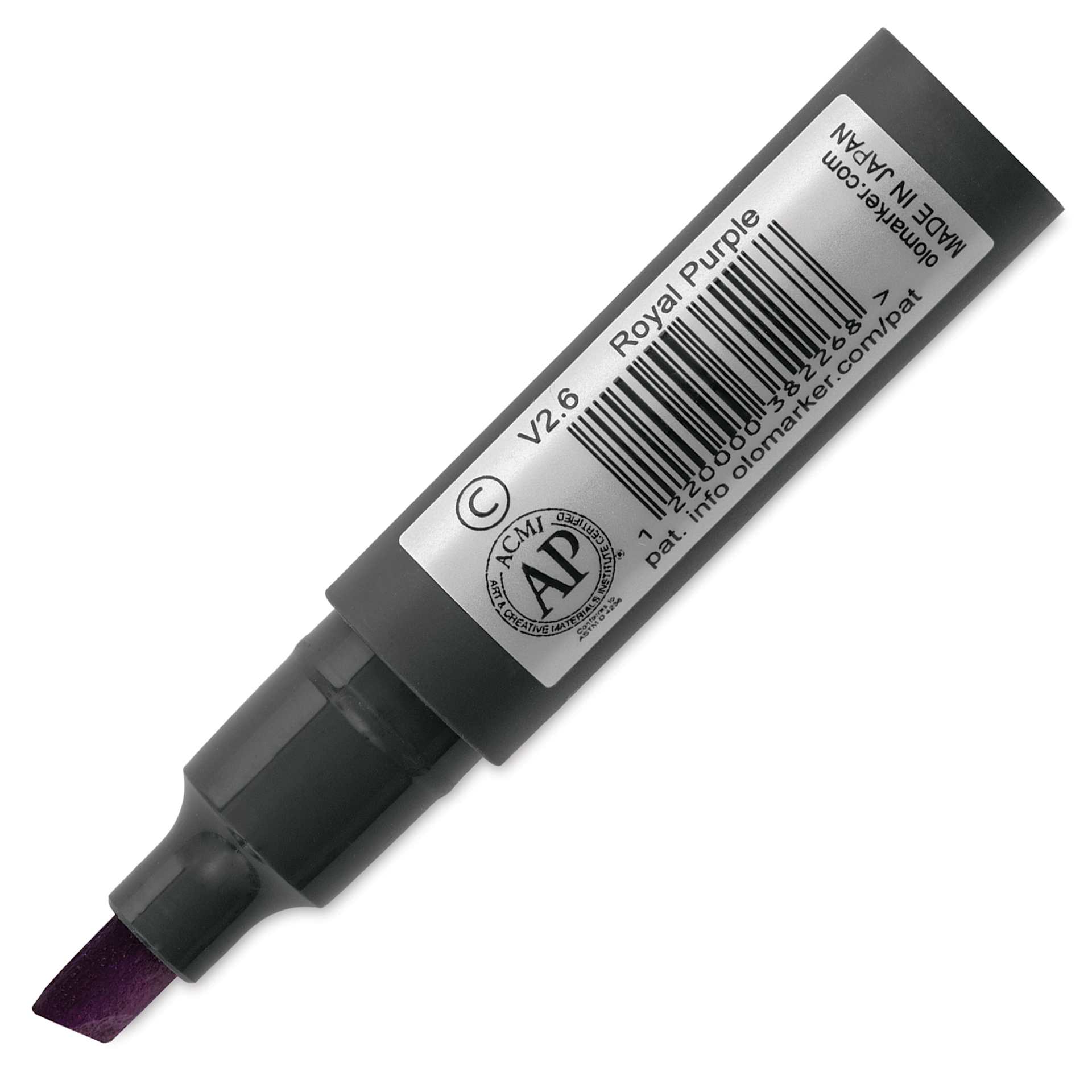 Olo Chisel Tip Half-Marker - V2.6 Royal Purple back of marker