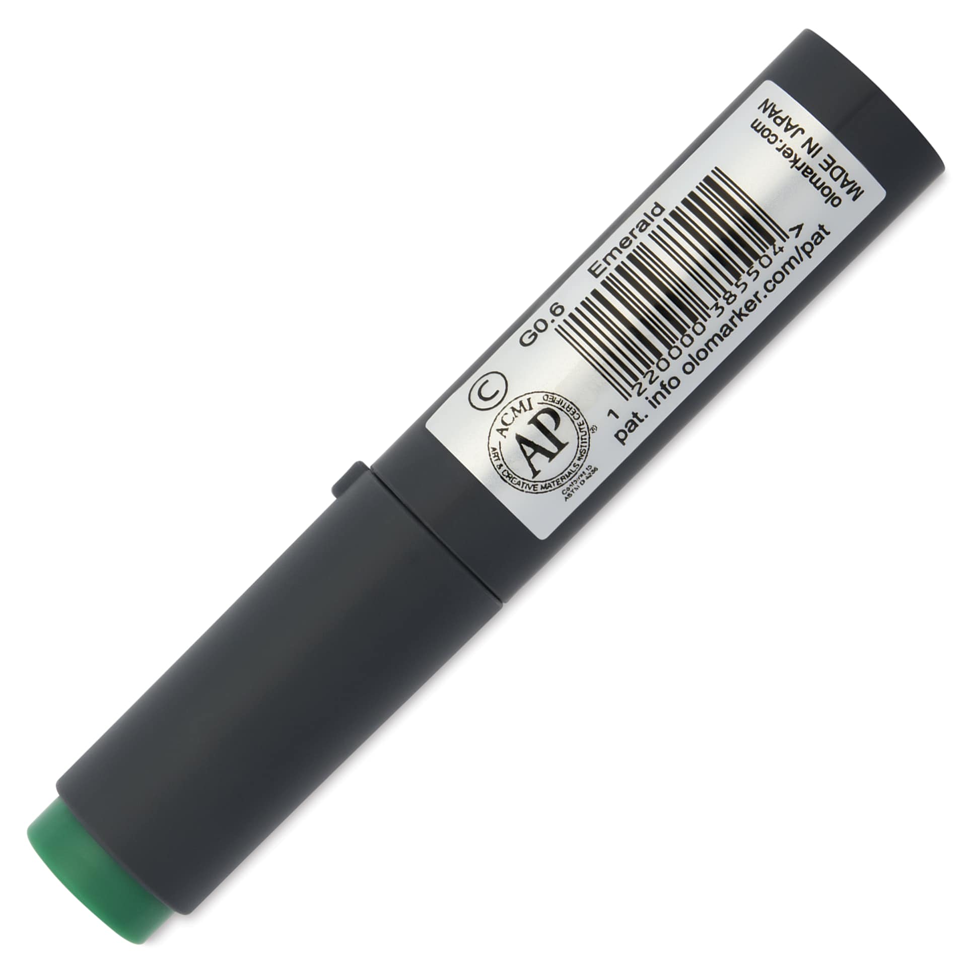 Olo Chisel-Tip Half Marker - G0.6 Emerald - back of marker