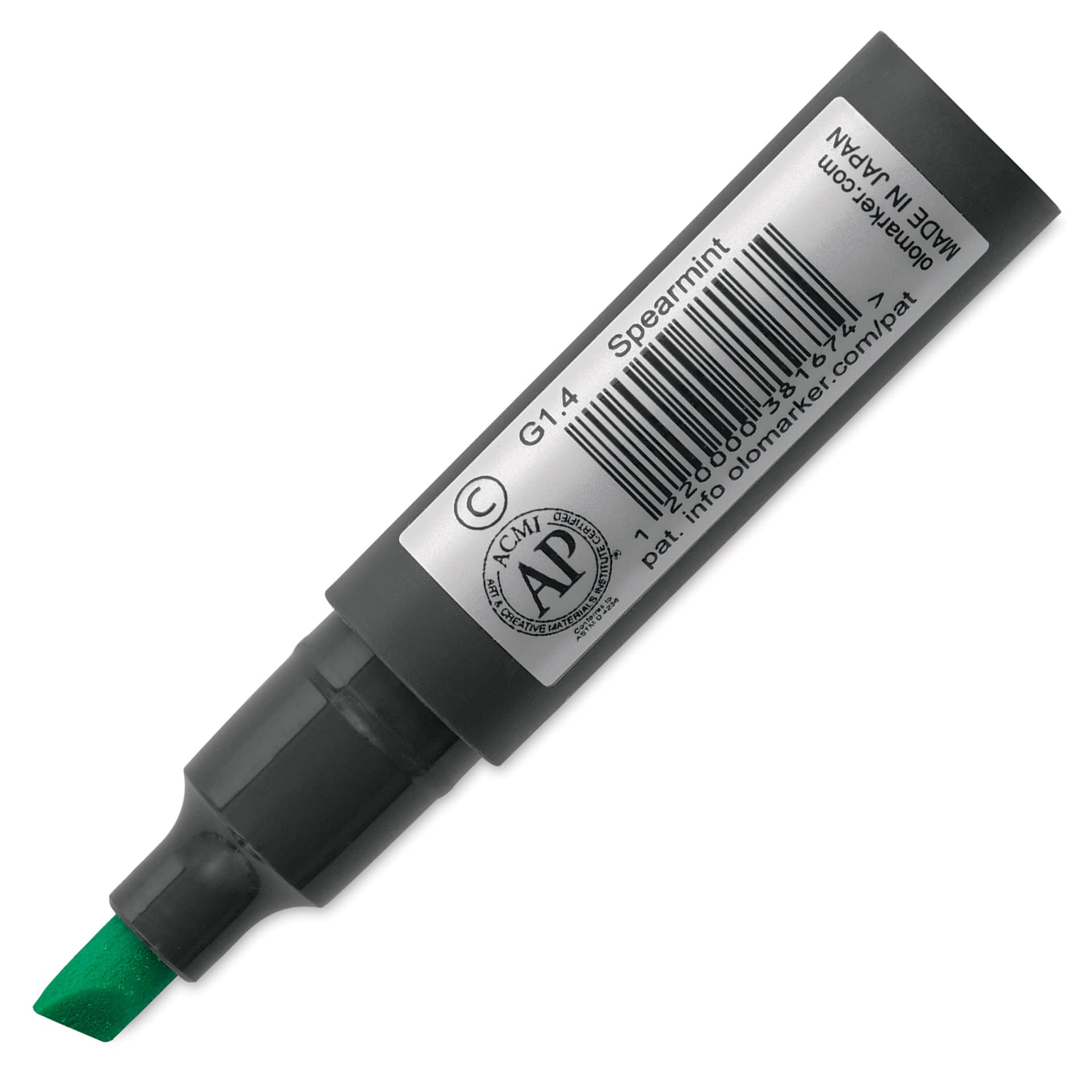 Olo Chisel Tip Half-Marker - G1.4 Spearmint - back of marker