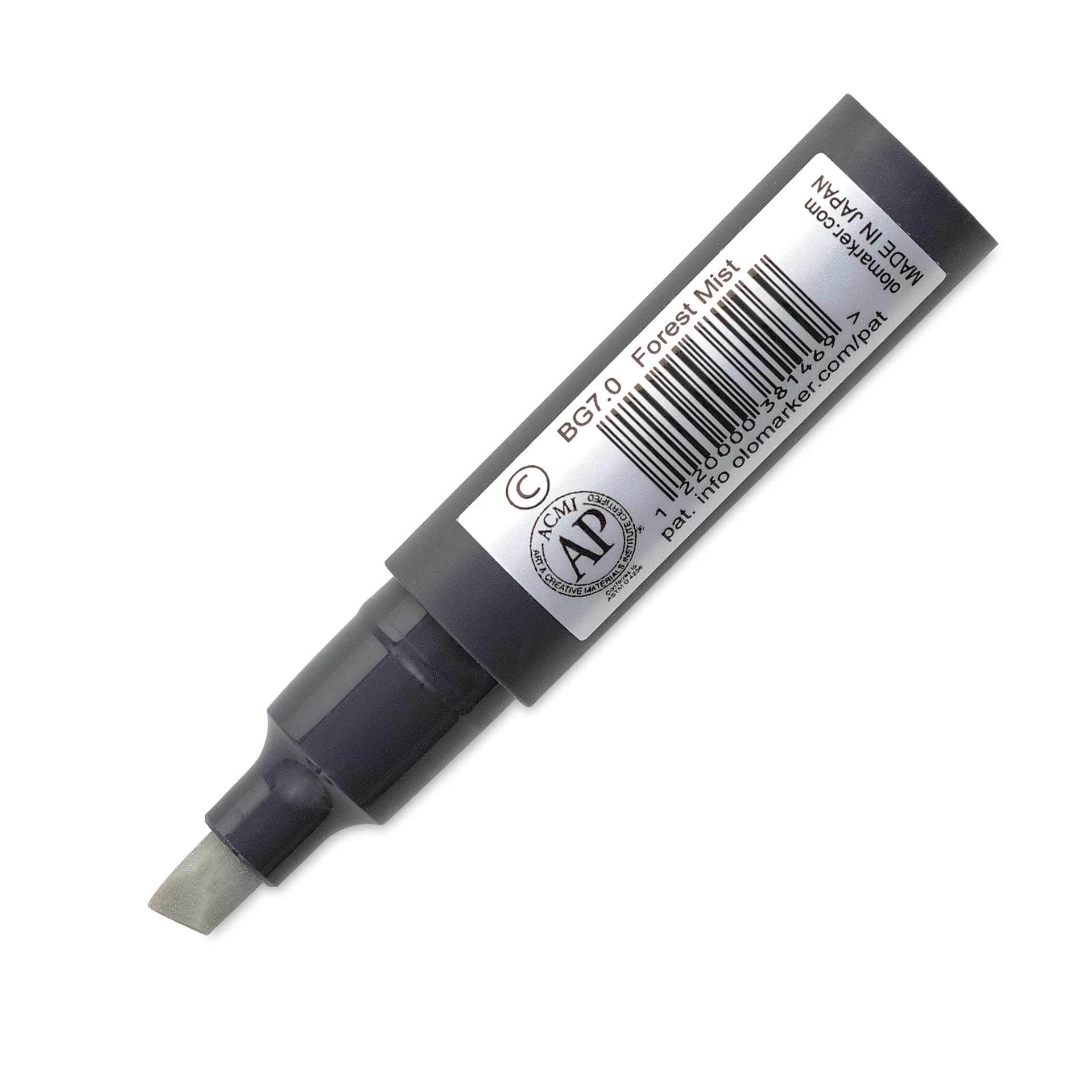 Olo Chisel-Tip Half Marker - BG7.0 Forest Mist back of marker