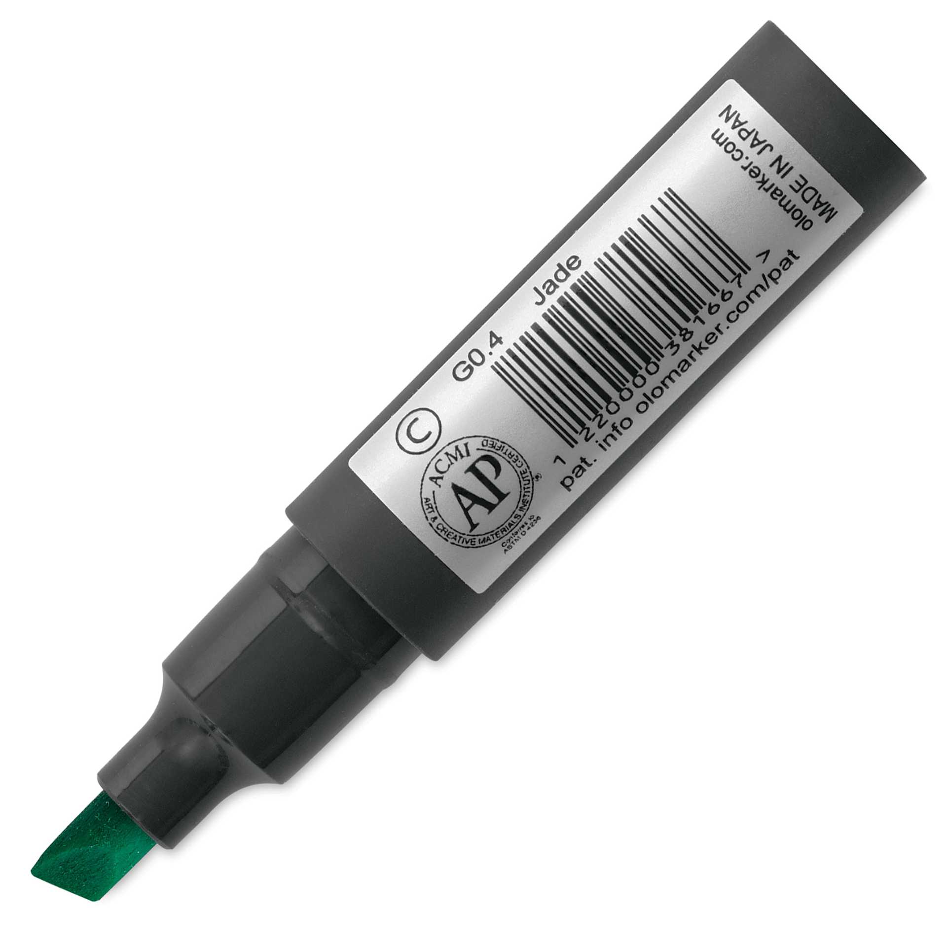 Olo Chisel-Tip Half Marker - G0.4 Jade back of marker