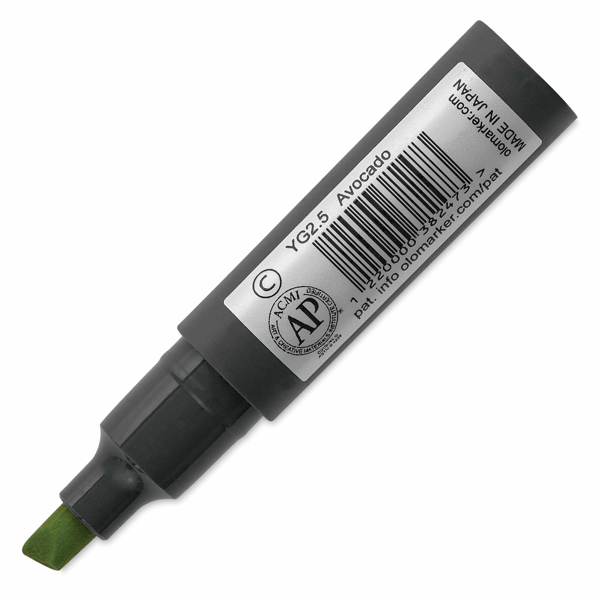 Olo Chisel-Tip Half Marker - YG2.5 Avocado back of marker