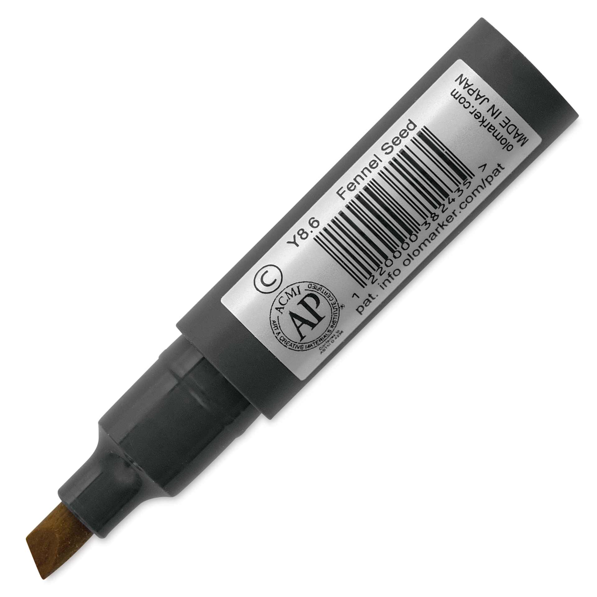 Olo Chisel-Tip Half Marker - Y8.6 Fennel Seed back of marker