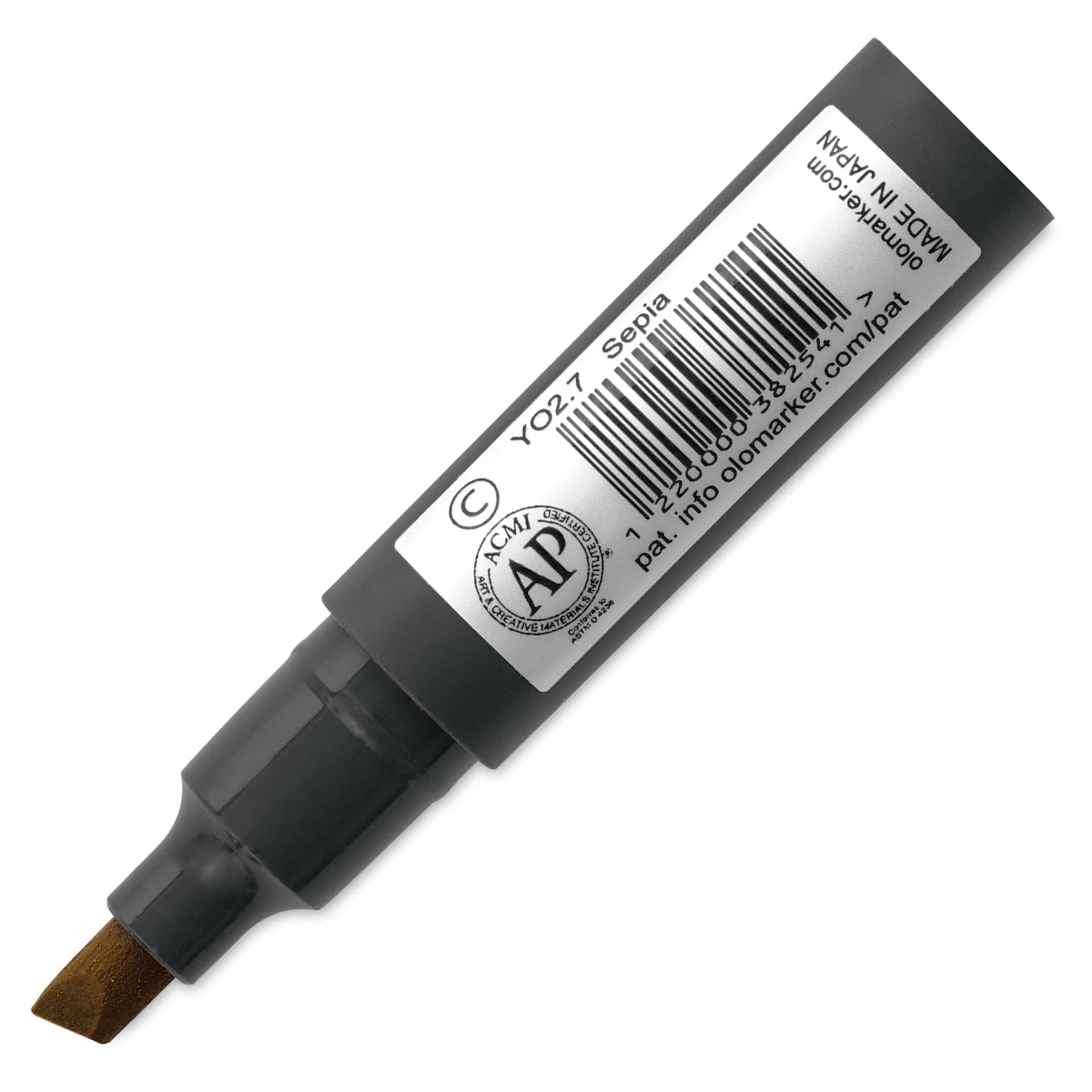 Olo Chisel Tip Half-Marker - Y02.7 Sepia back of marker