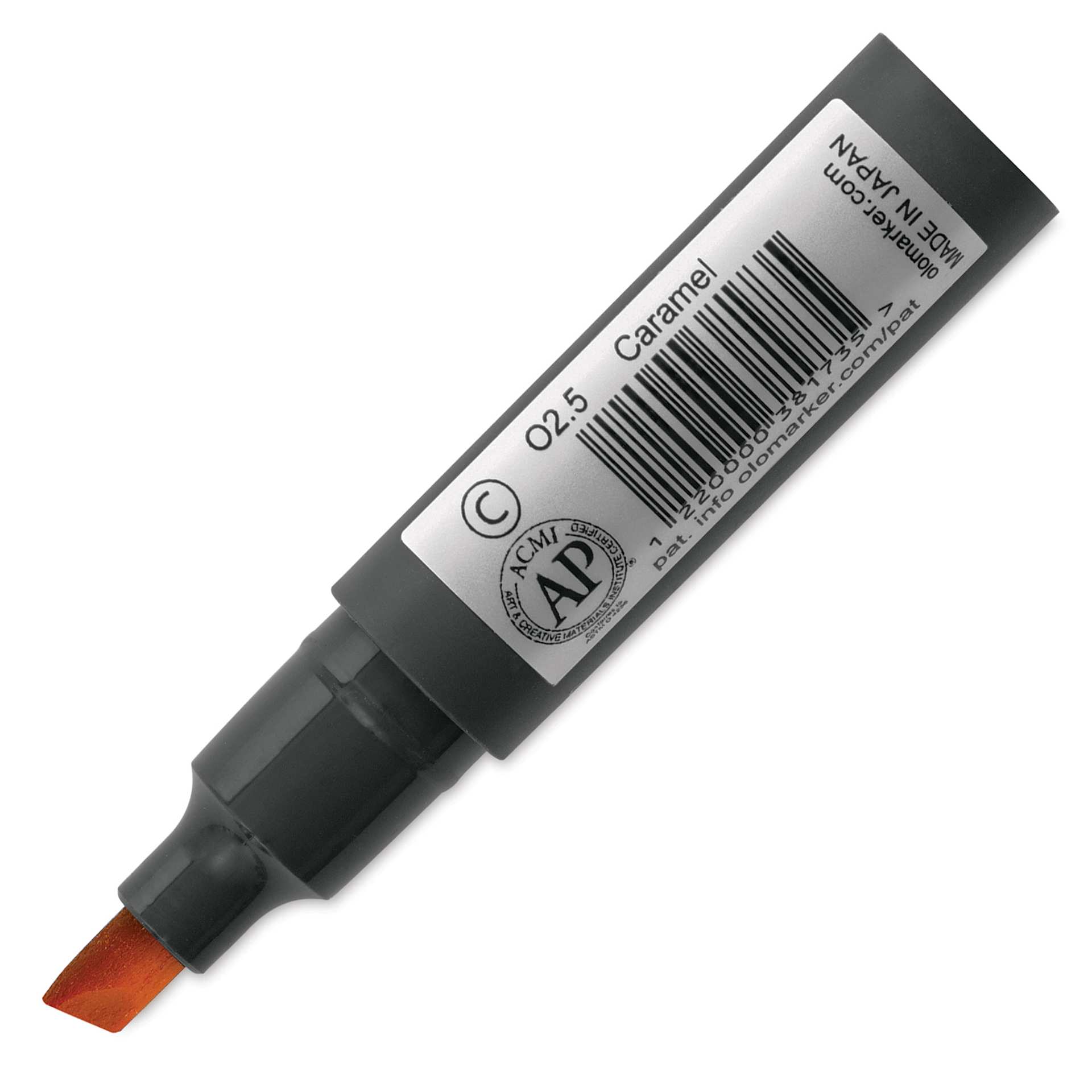 Olo Chisel-Tip Half Marker - O2.5 Caramel back of marker