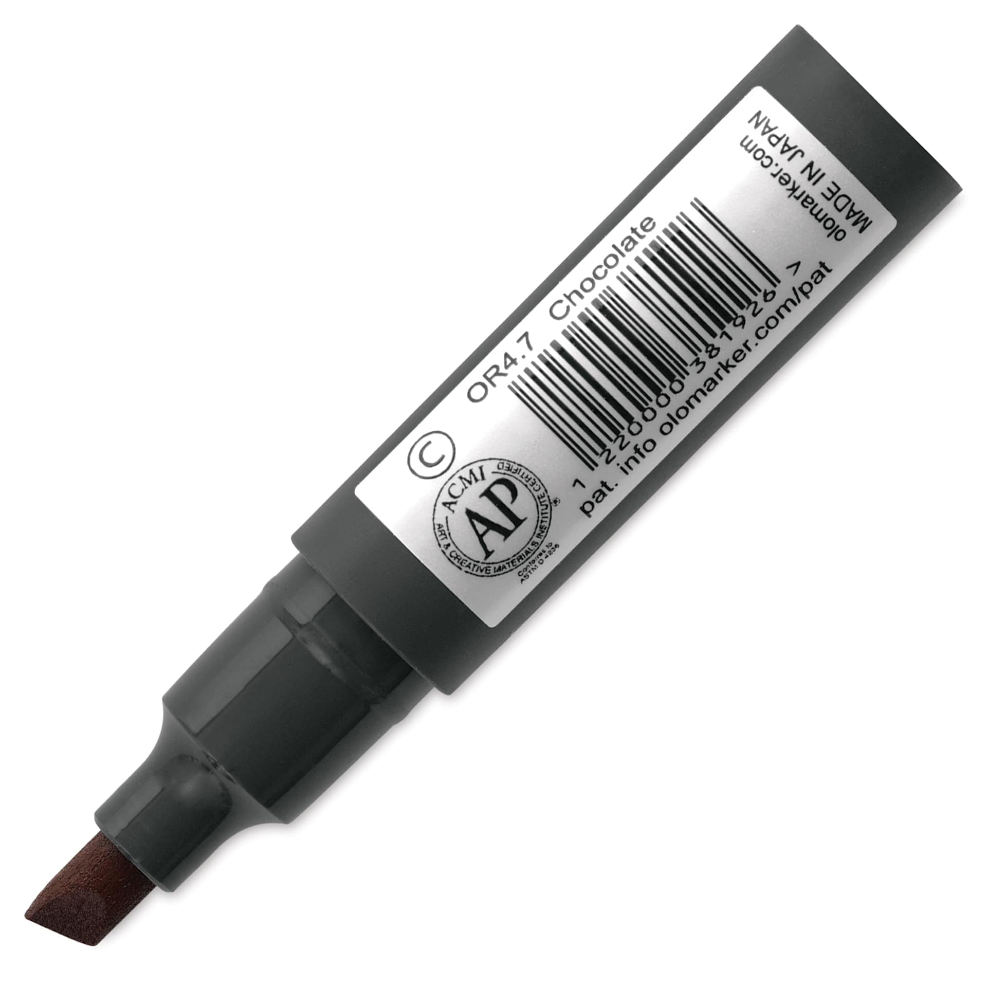 Olo Chisel-Tip Half Marker - OR4.7 Chocolate back of marker