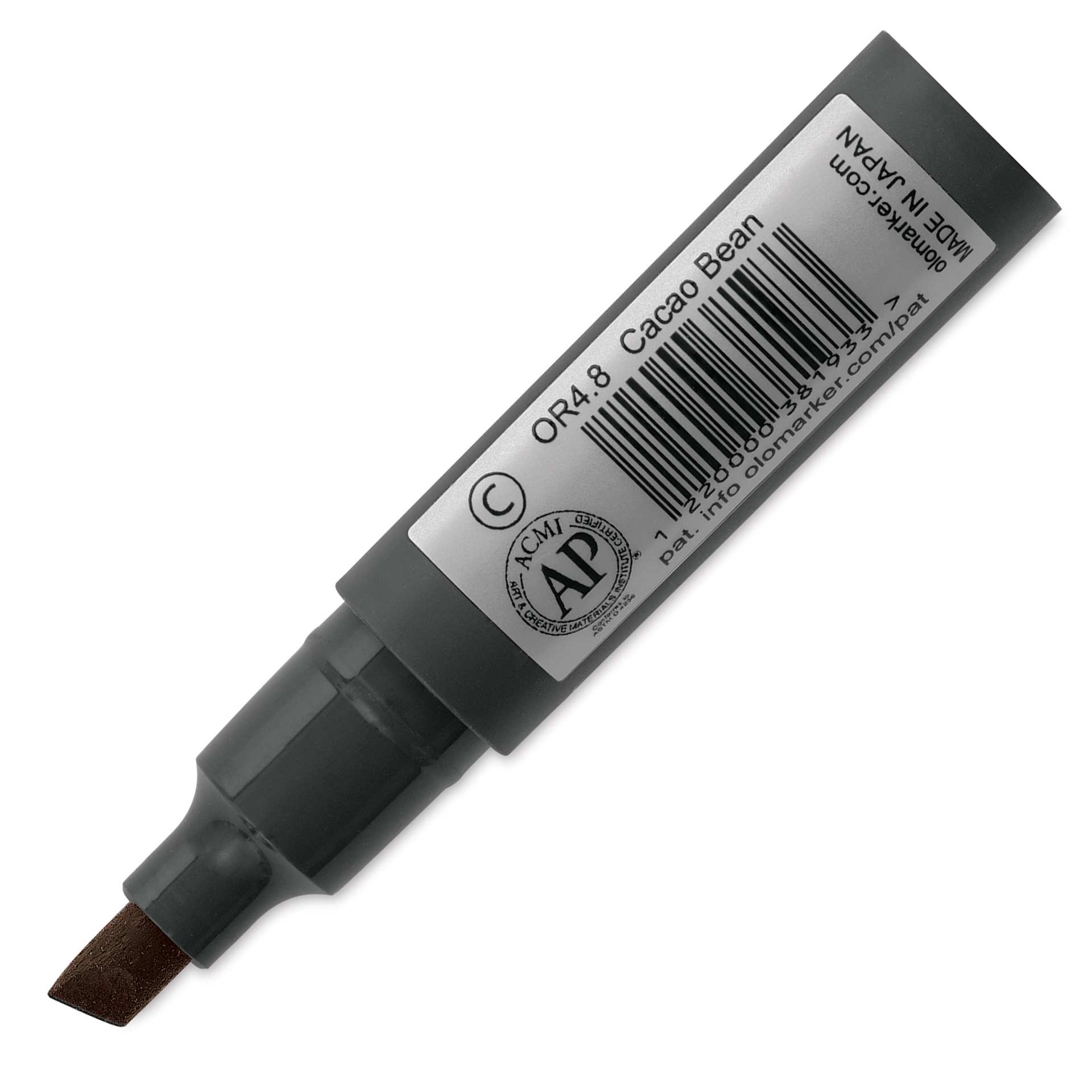 Olo Chisel-Tip Half Marker - OR4.8 Cacao Bean back with cap off