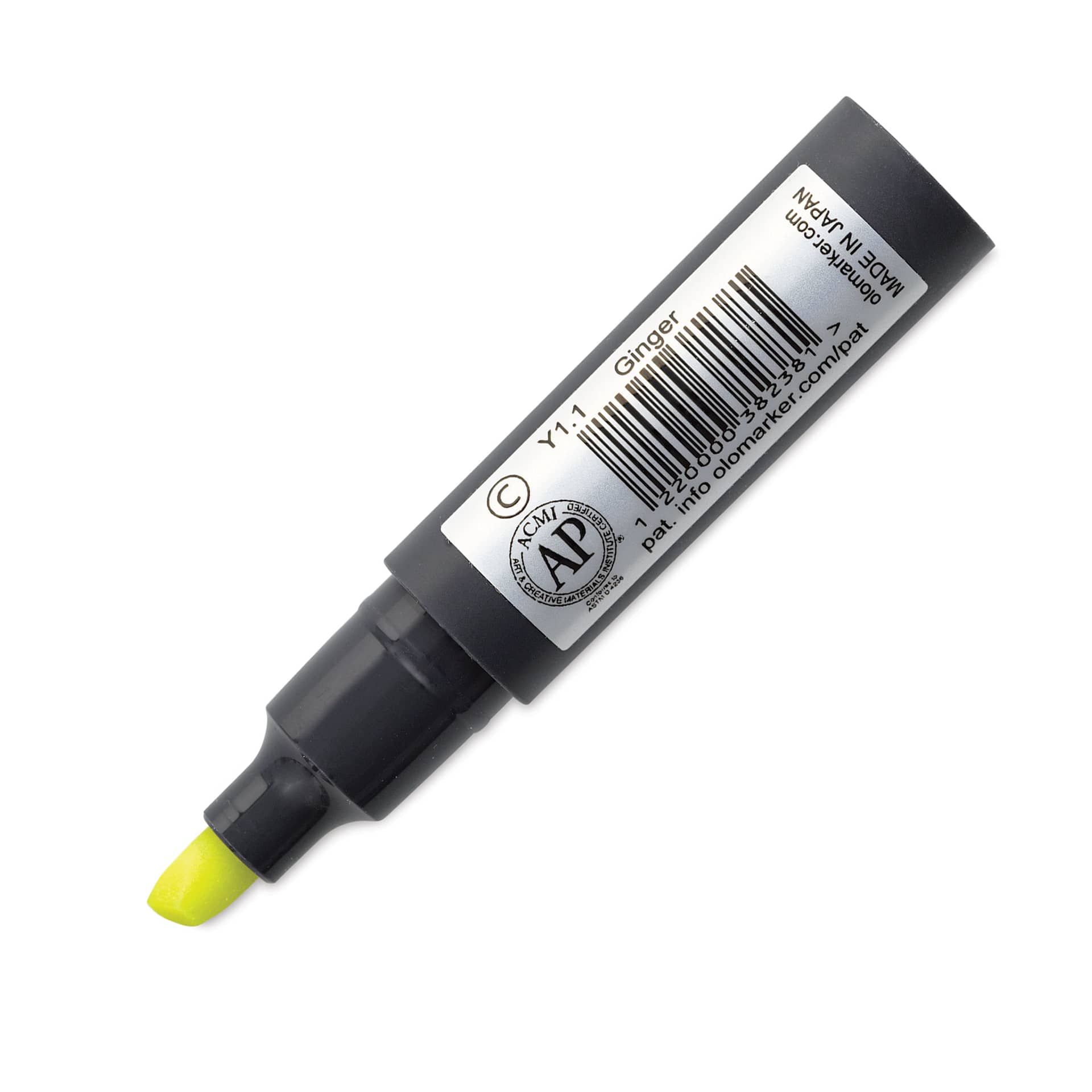 Olo Chisel-Tip Half Marker - Y1.1 Ginger back of marker