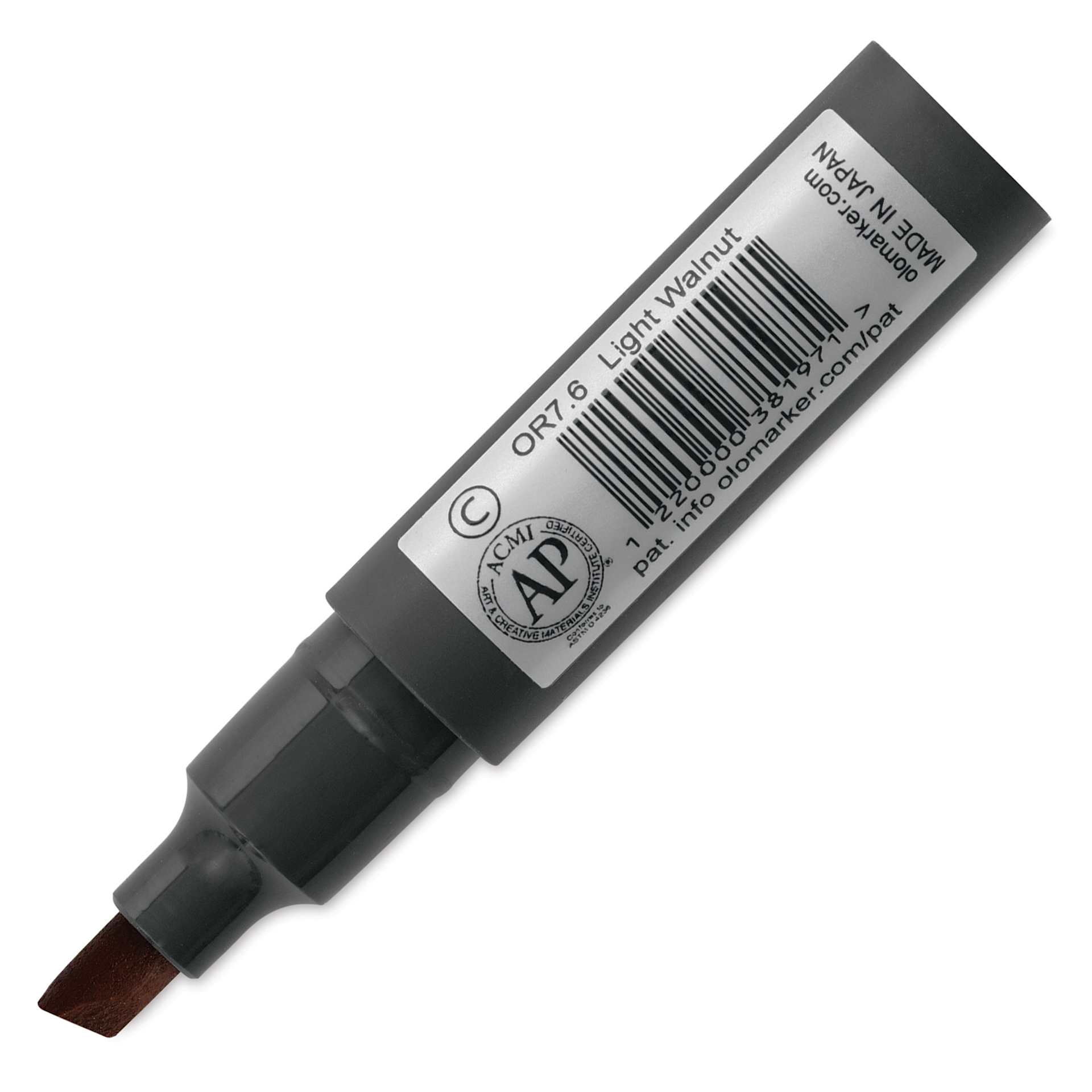 Olo Chisel-Tip Half Marker - OR7.6 Light Walnut back of marker