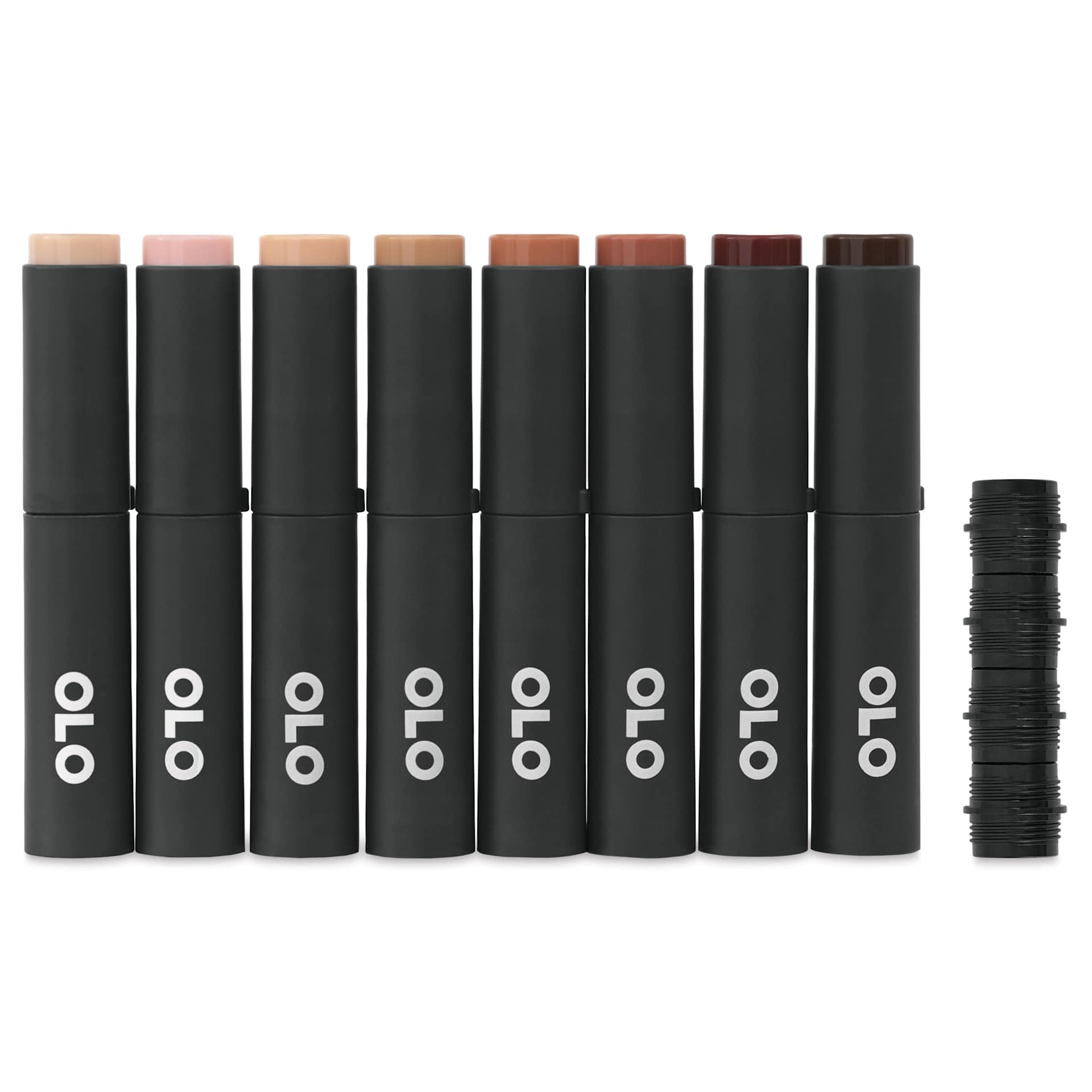 Olo Chisel Dual-Tip Markers - Set of 8, Portrait, caps on