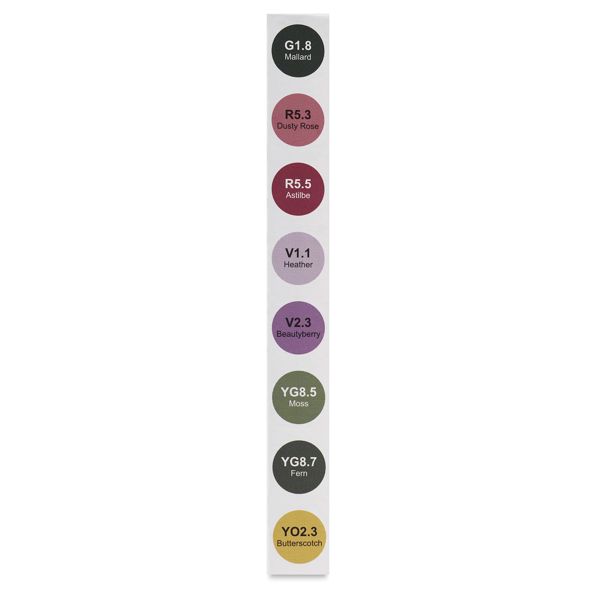 Olo Chisel Dual-Tip Markers - Set of 8, Botanical colors with codes