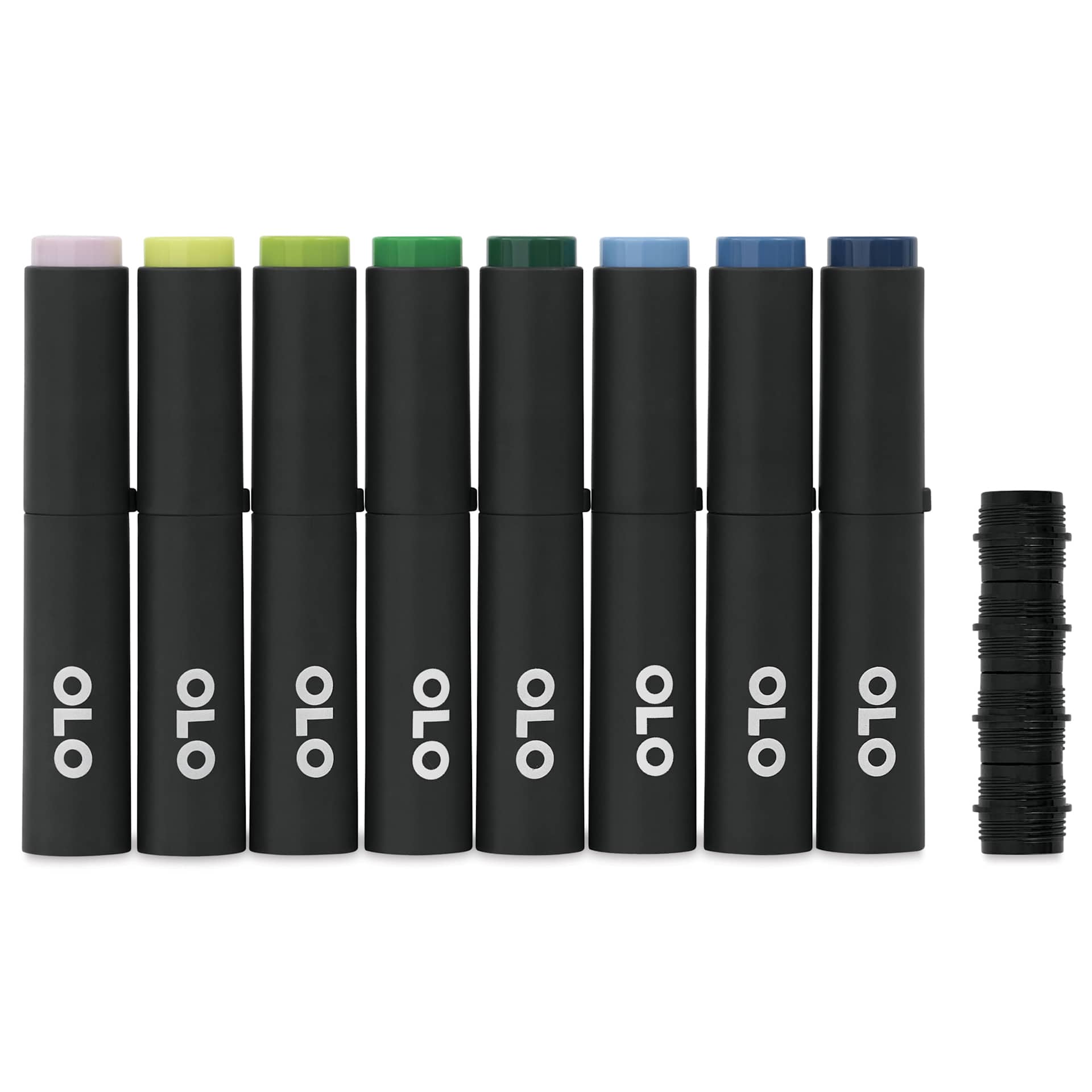 Olo Chisel Dual-Tip Markers - Set of 8, Landscape, caps on
