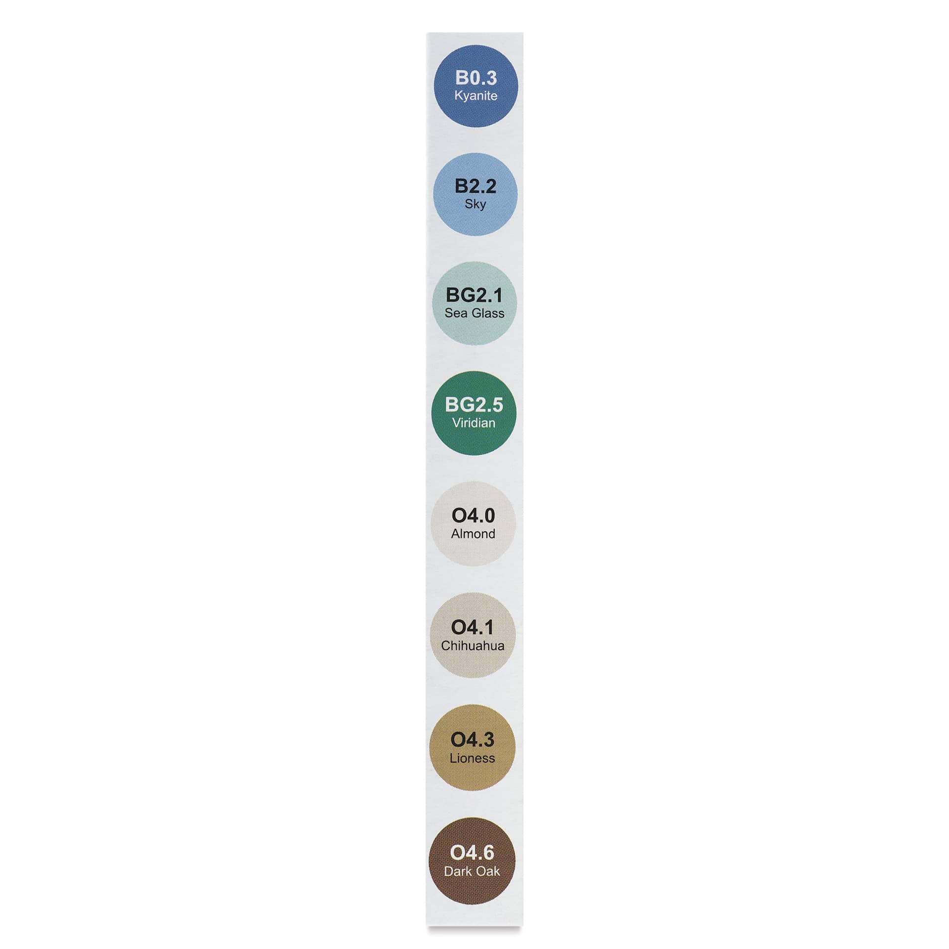 Olo Brush Dual-Tip Markers - Set of 8, Sea and Sky colors with codes